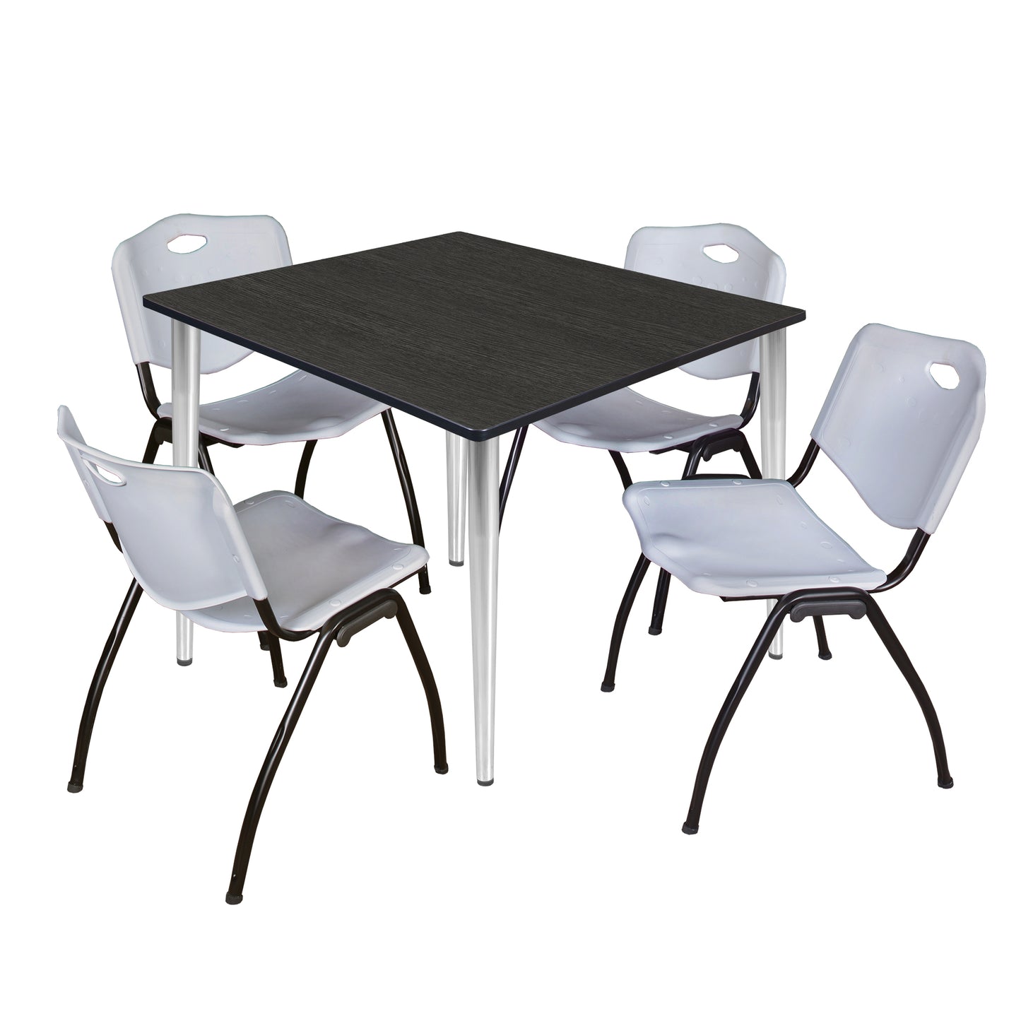 Regency Kahlo 48 in. Square Breakroom Table & 4 M Stack Chairs