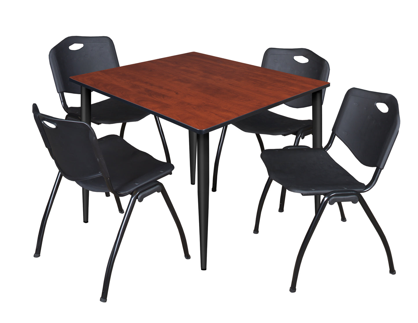 Regency Kahlo 48 in. Square Breakroom Table & 4 M Stack Chairs