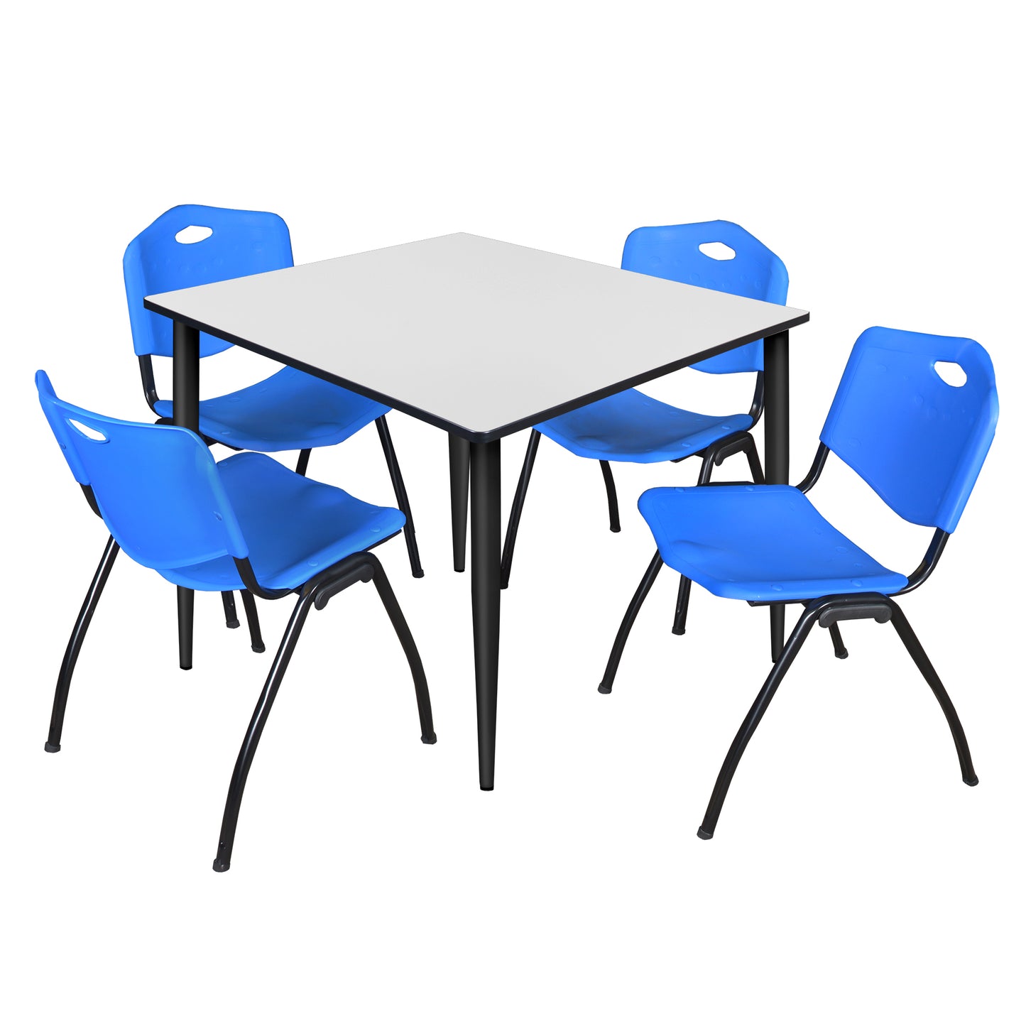 Regency Kahlo 48 in. Square Breakroom Table & 4 M Stack Chairs