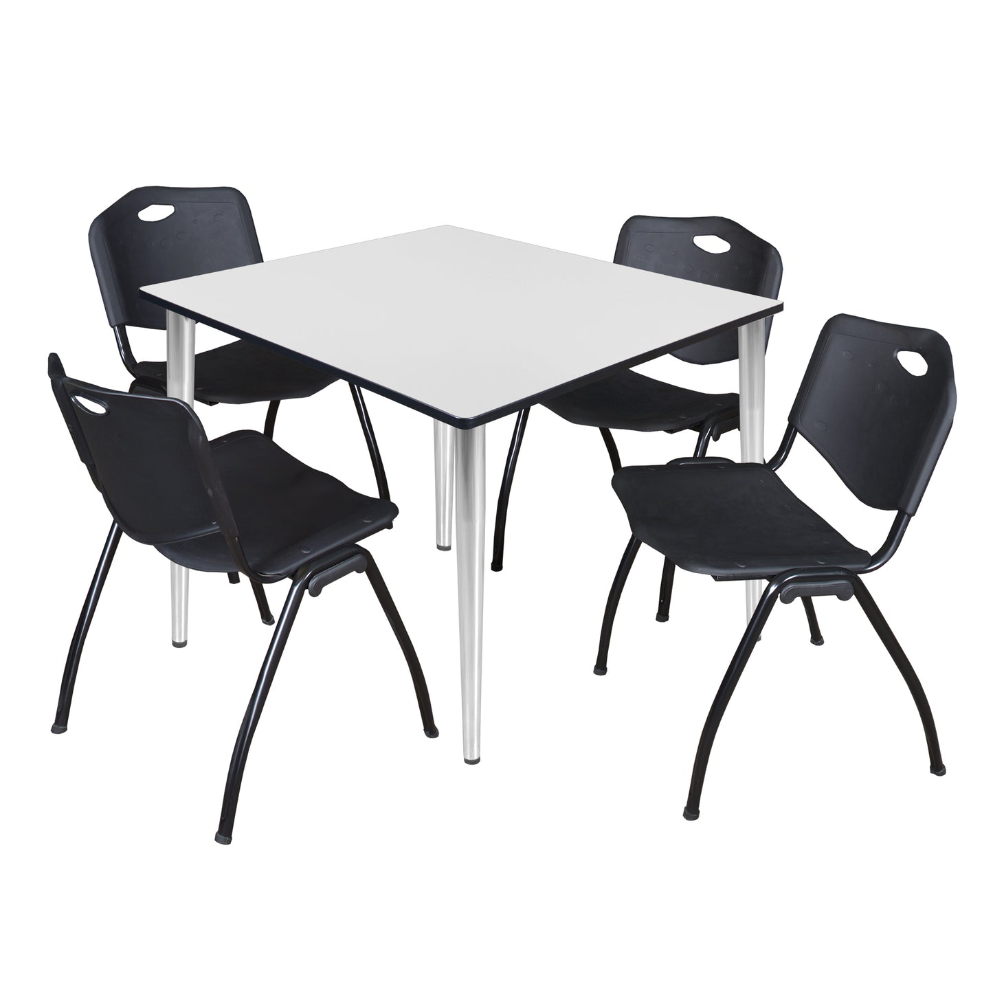 Regency Kahlo 48 in. Square Breakroom Table & 4 M Stack Chairs