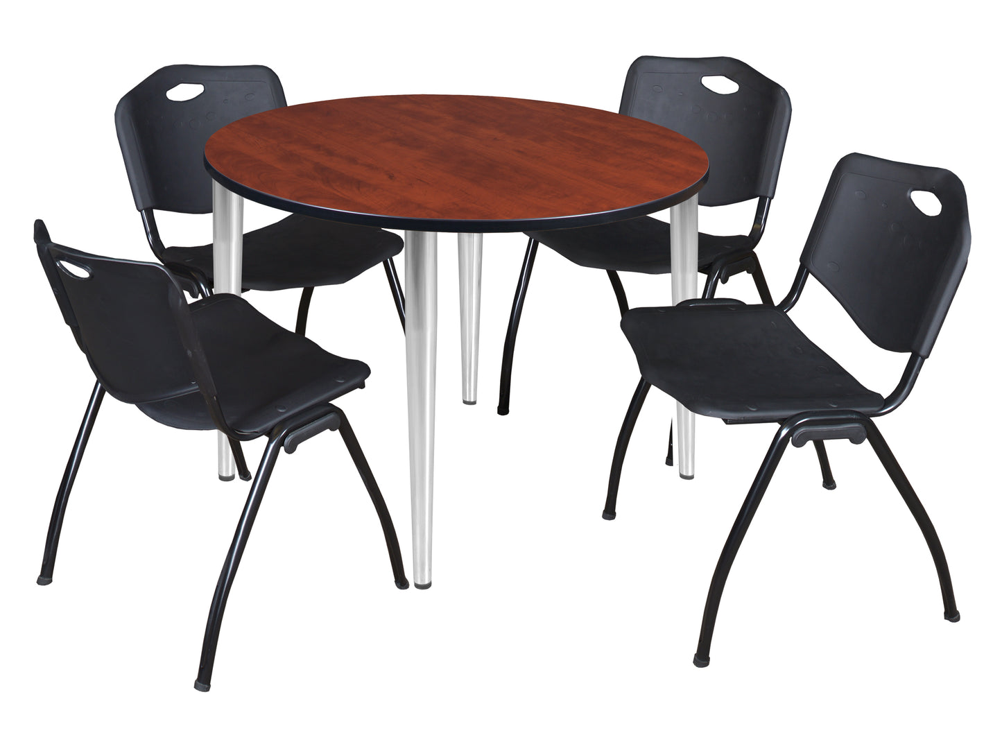 Regency Kahlo 48 in. Round Breakroom Table & 4 M Stack Chairs