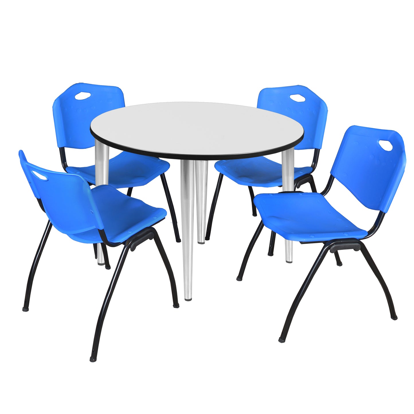 Regency Kahlo 48 in. Round Breakroom Table & 4 M Stack Chairs