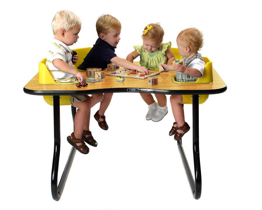 Four Seat Kidney Toddler Table Space Saver SchoolOutlet