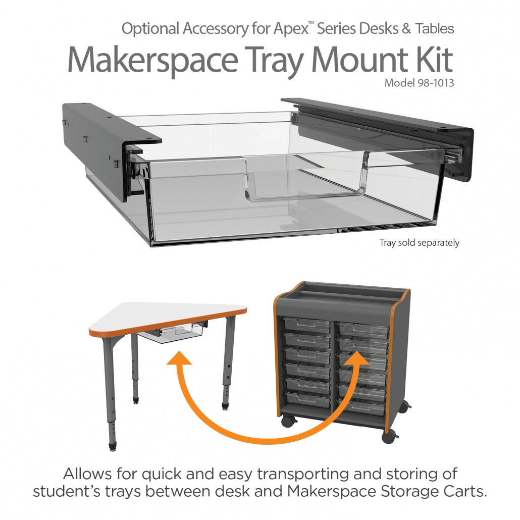 Marco Makerspace Tray Mount Kit for Apex Desk and Storage Carts (98-1013)