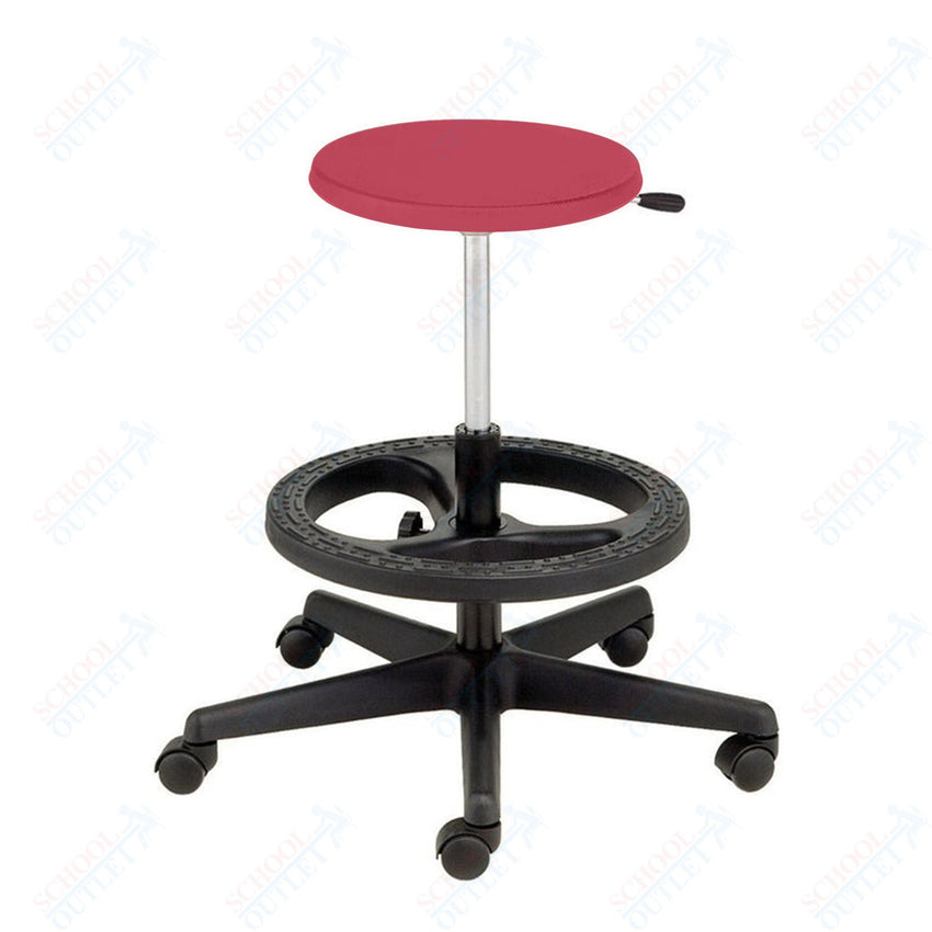 USA Capitol Euroflex Teacher/Lab Poly Seat Stool with Foot ring Adjustable Height 13.5" - 18" (3185) - SchoolOutlet