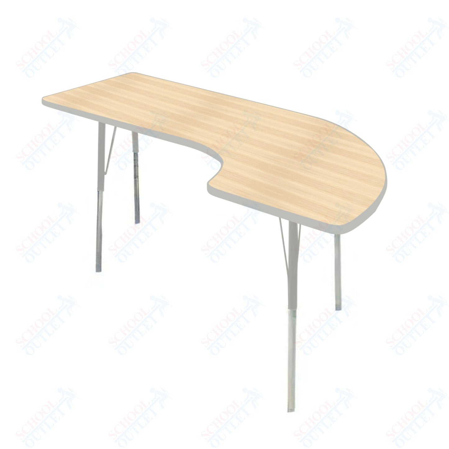 USA Capitol 36" x 72" Half Horseshoe Left Side Activity Table Adjustable Height 23"-31" (3672HHSLSE)