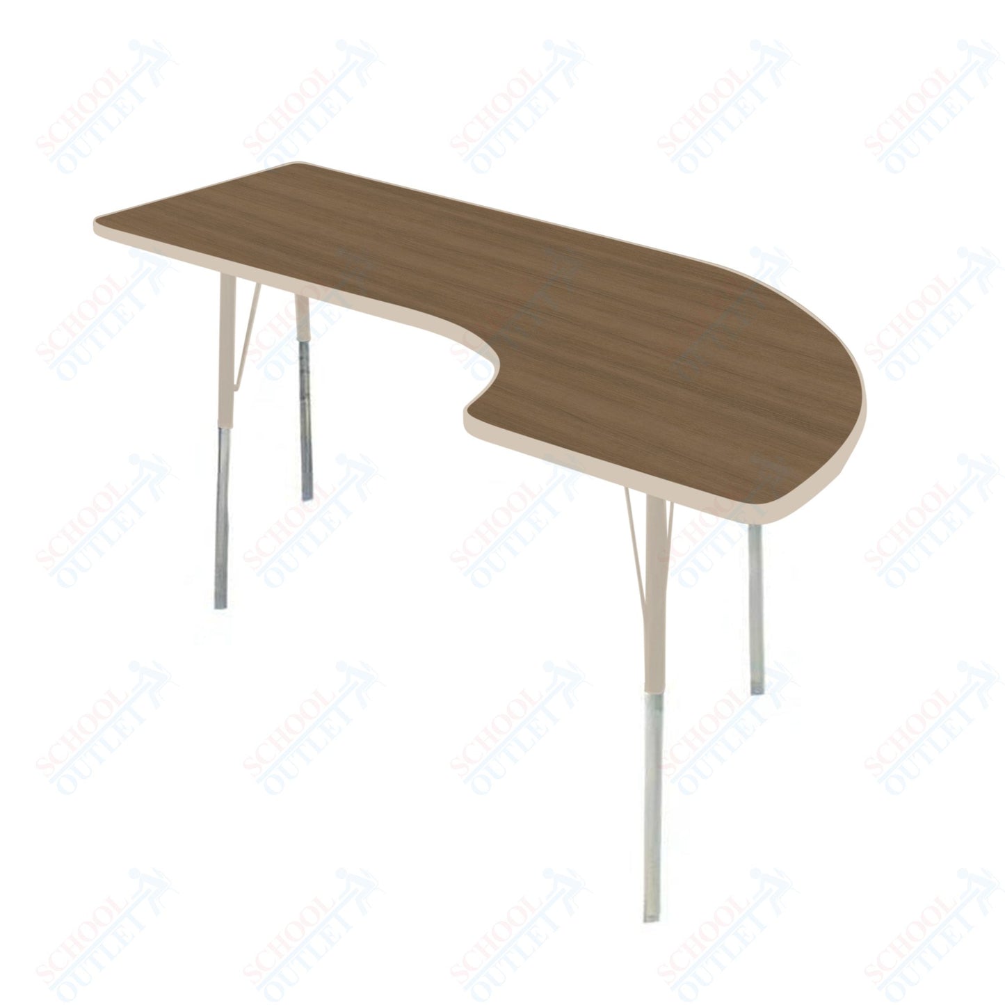 USA Capitol 36" x 72" Half Horseshoe Left Side Activity Table Adjustable Height 23"-31" (3672HHSLSE)