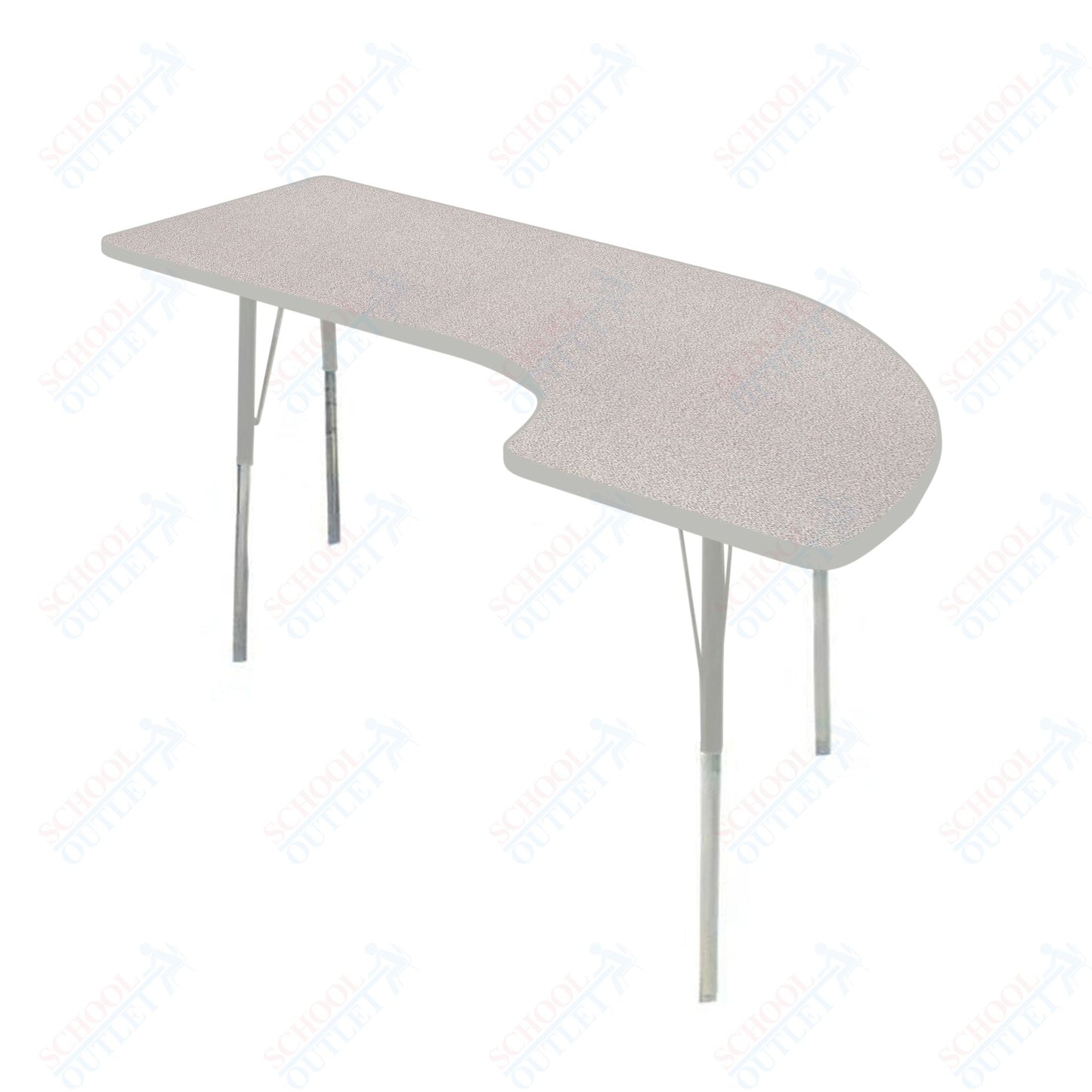 USA Capitol 36" x 72" Half Horseshoe Left Side Activity Table Adjustable Height 23"-31" (3672HHSLSE)