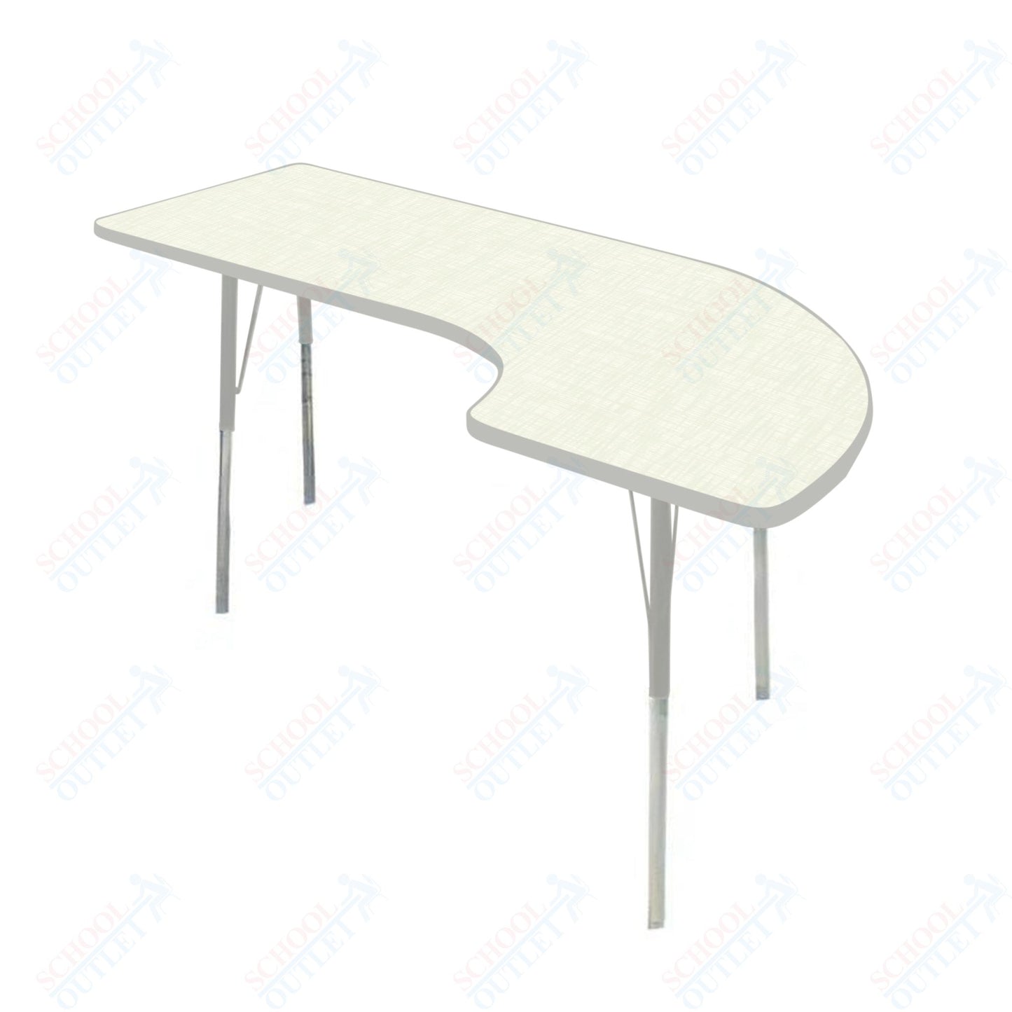 USA Capitol 36" x 72" Half Horseshoe Left Side Activity Table Adjustable Height 23"-31" (3672HHSLSE)