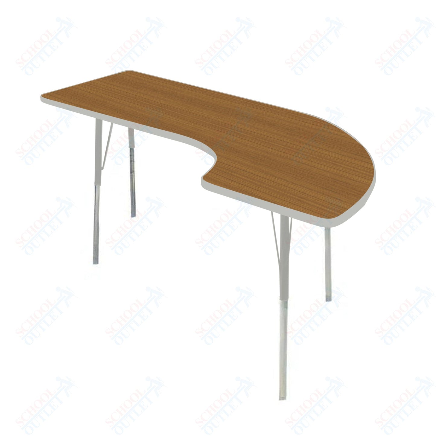 USA Capitol 36" x 72" Half Horseshoe Left Side Activity Table Adjustable Height 23"-31" (3672HHSLSE)