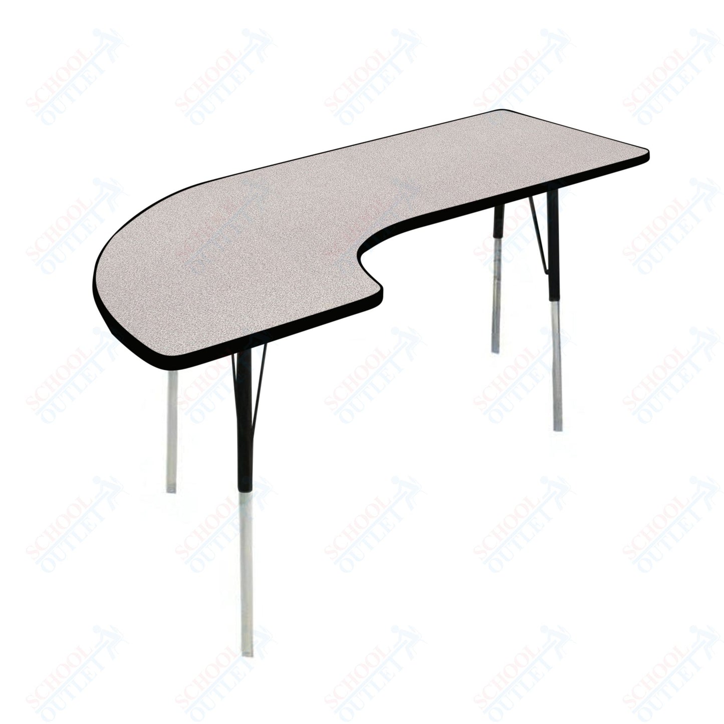 USA Capitol 36" x 72" Half Horseshoe Right Side Activity Table Adjustable Height 23"-31" (3672HHSSE)