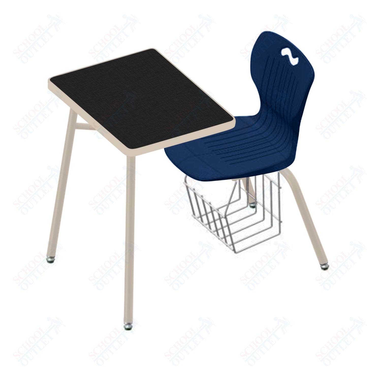 USA Capitol Ntersect 14" Seat Height Combination Desk with Book Basket and HPL Top (N914HPCL)