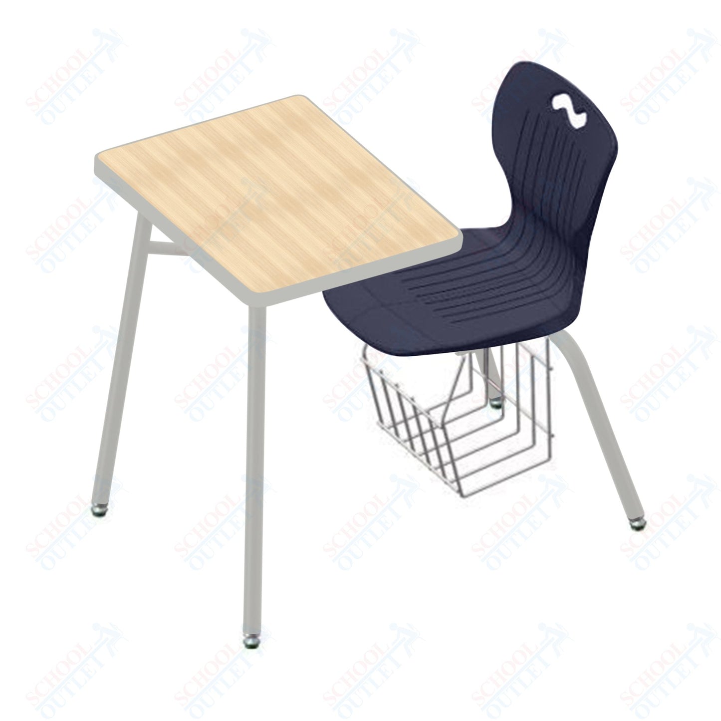 USA Capitol Ntersect 14" Seat Height Combination Desk with Book Basket and HPL Top (N914HPCL)