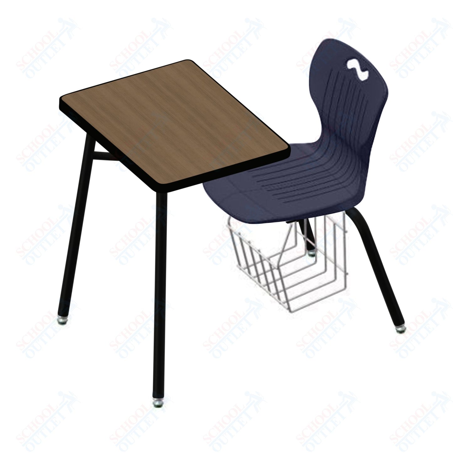 USA Capitol Ntersect 14" Seat Height Combination Desk with Book Basket and HPL Top (N914HPCL)