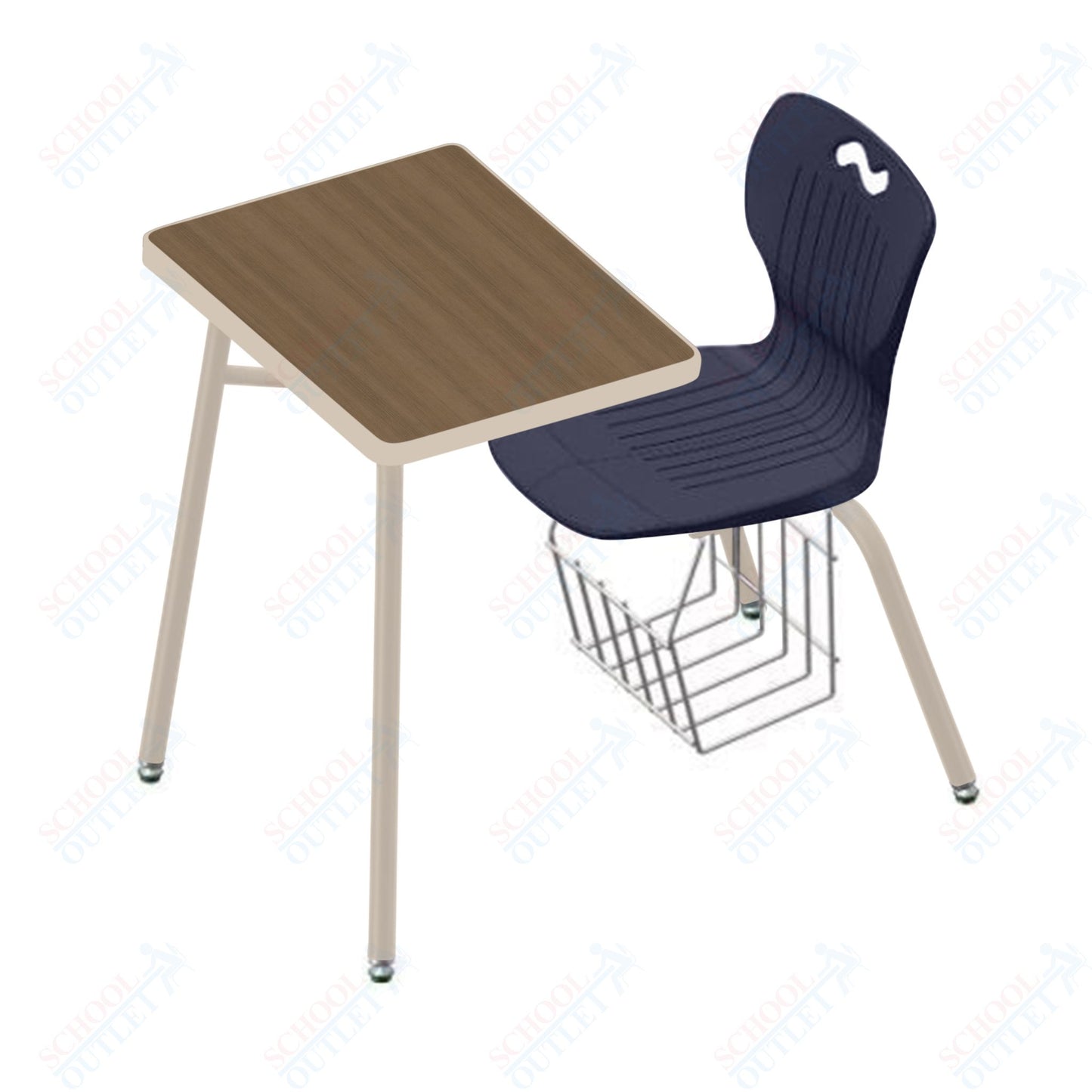 USA Capitol Ntersect 14" Seat Height Combination Desk with Book Basket and HPL Top (N914HPCL)