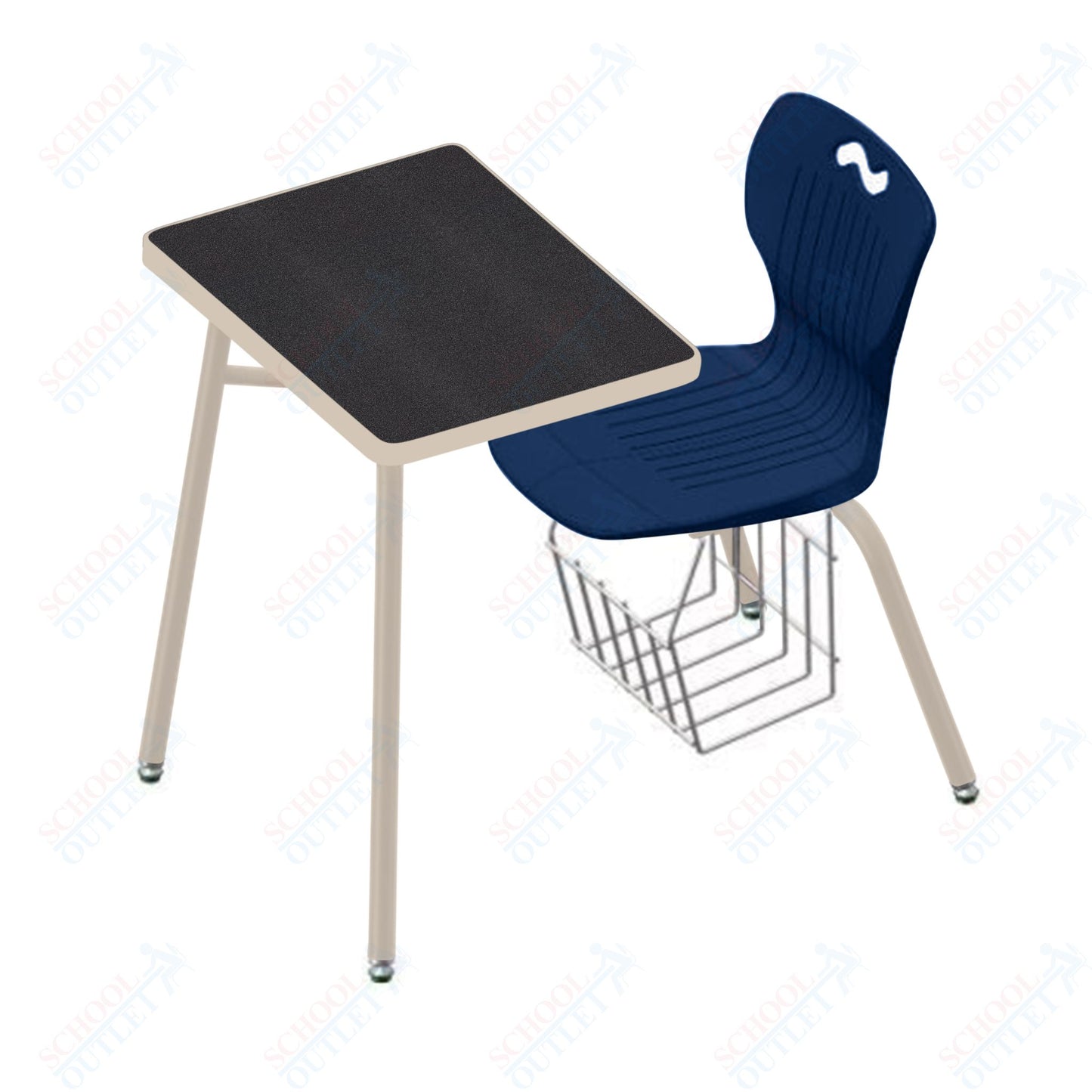 USA Capitol Ntersect 14" Seat Height Combination Desk with Book Basket and HPL Top (N914HPCL)