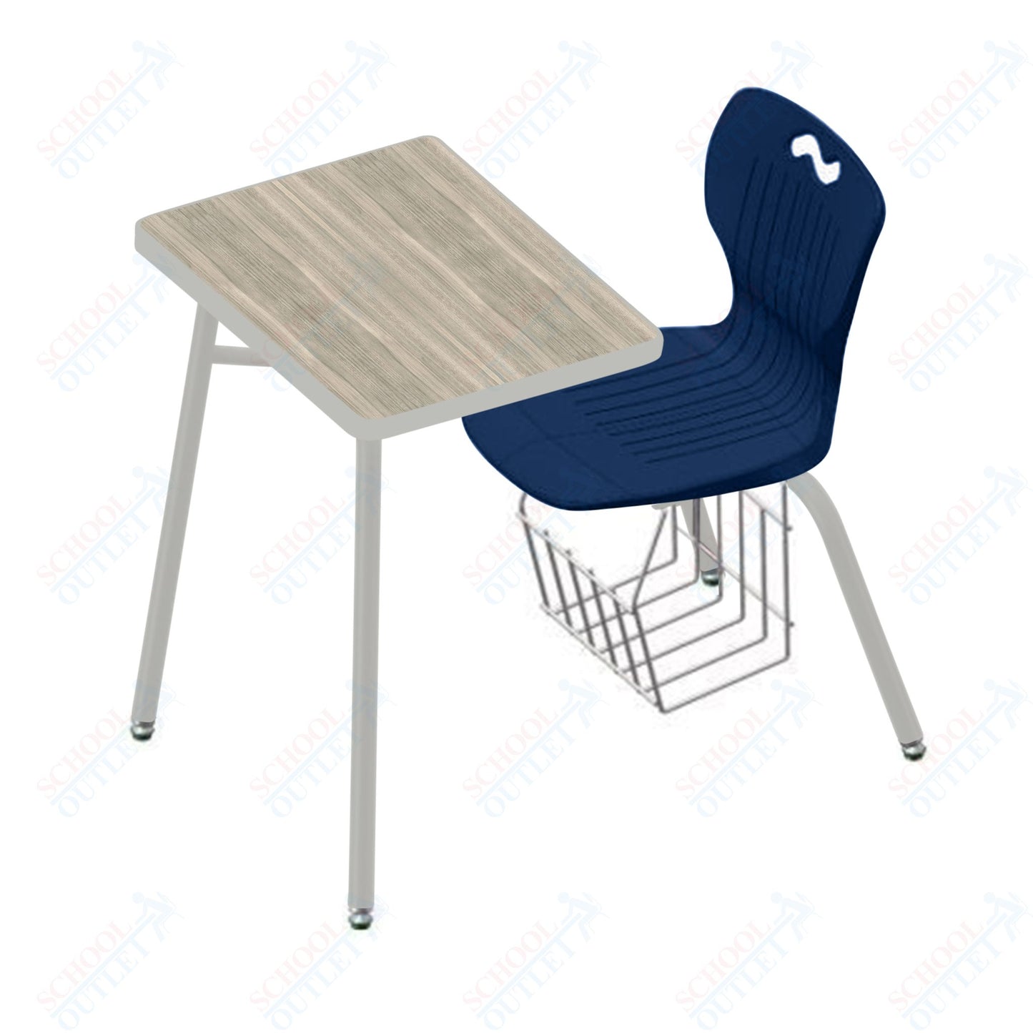 USA Capitol Ntersect 14" Seat Height Combination Desk with Book Basket and HPL Top (N914HPCL)