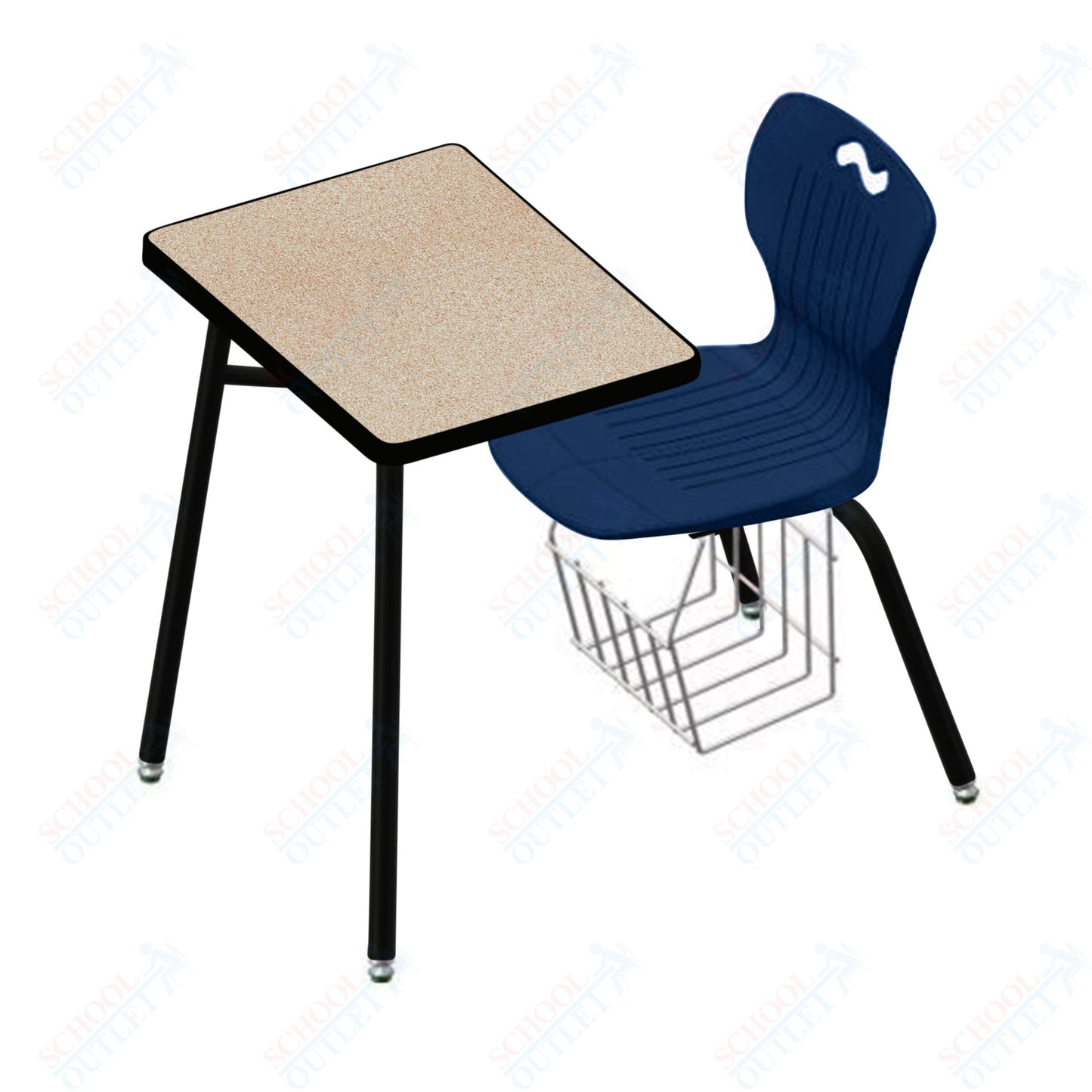 USA Capitol Ntersect 14" Seat Height Combination Desk with Book Basket and HPL Top (N914HPCL)