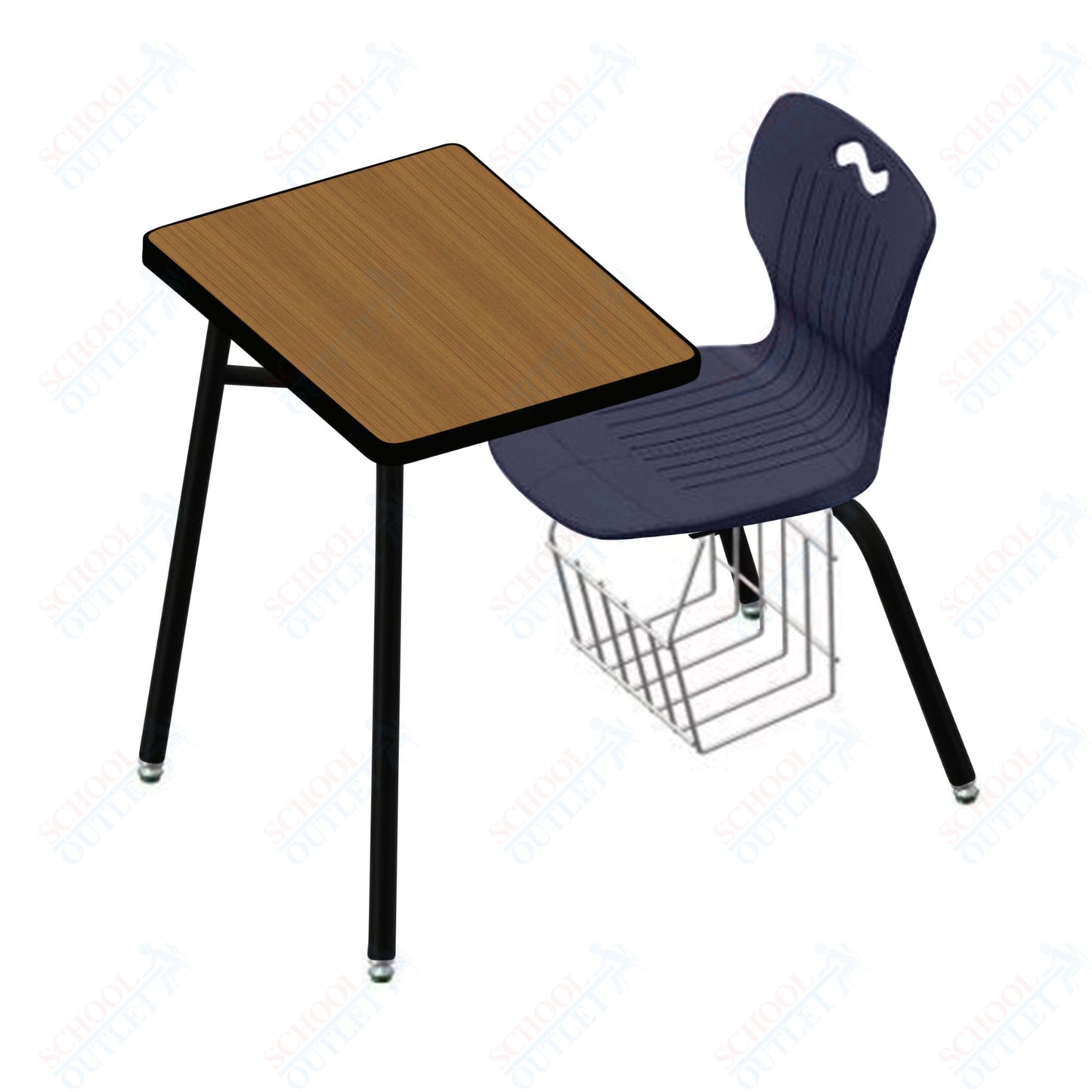 USA Capitol Ntersect 14" Seat Height Combination Desk with Book Basket and HPL Top (N914HPCL)