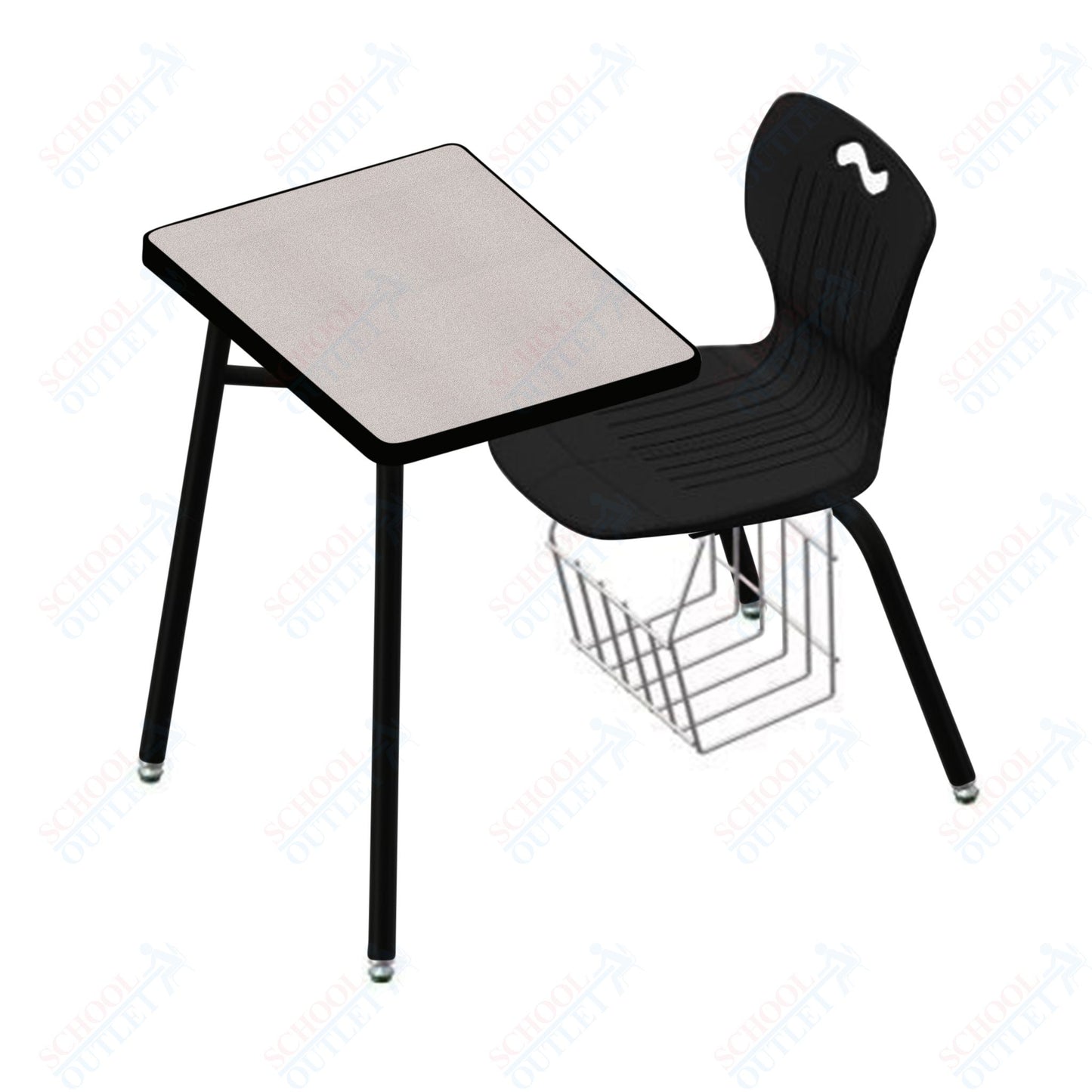 USA Capitol Ntersect 14" Seat Height Combination Desk with Book Basket and HPL Top (N914HPCL)