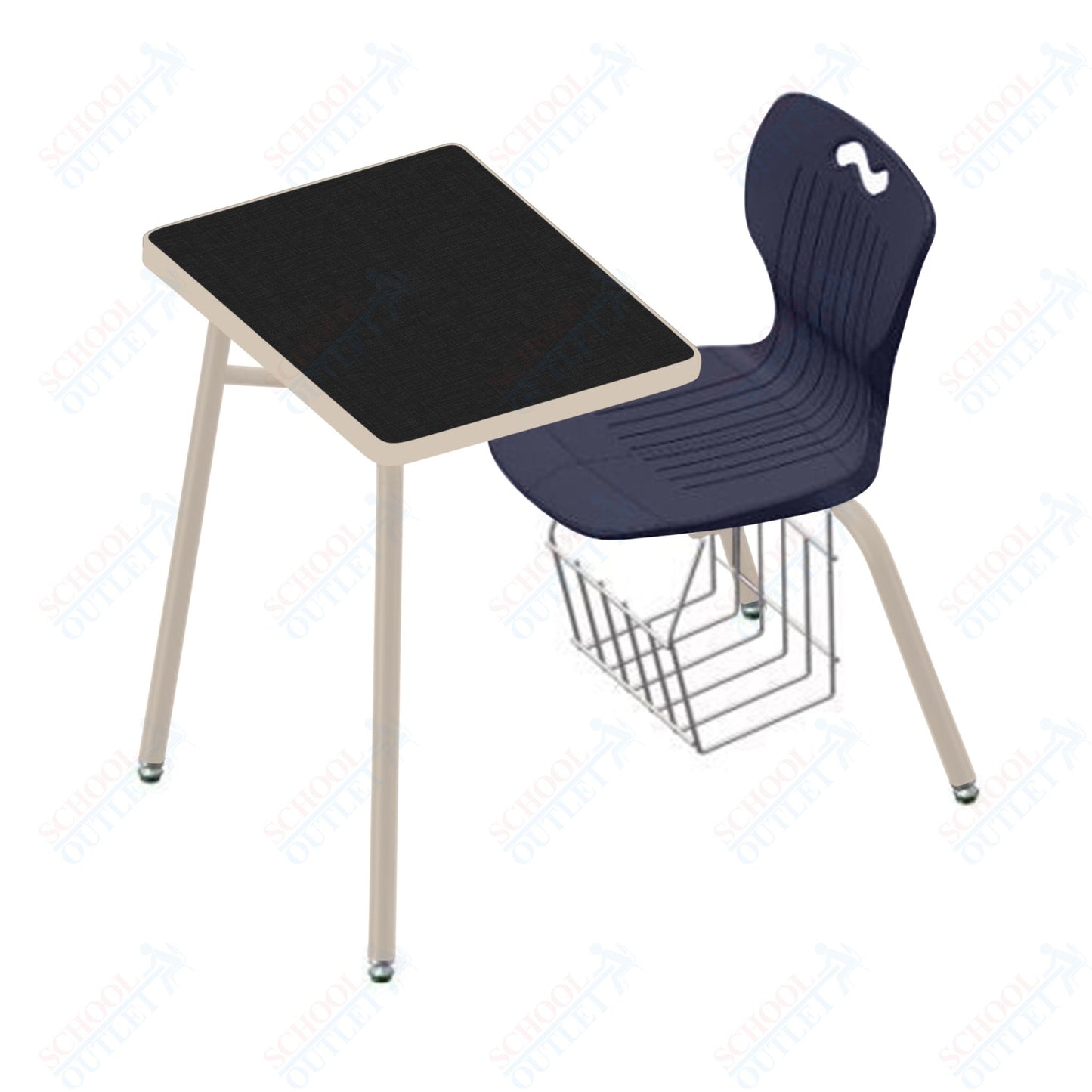 USA Capitol Ntersect 16" Seat Height Combination Desk with Book Basket and HPL Top (N916HPCL)