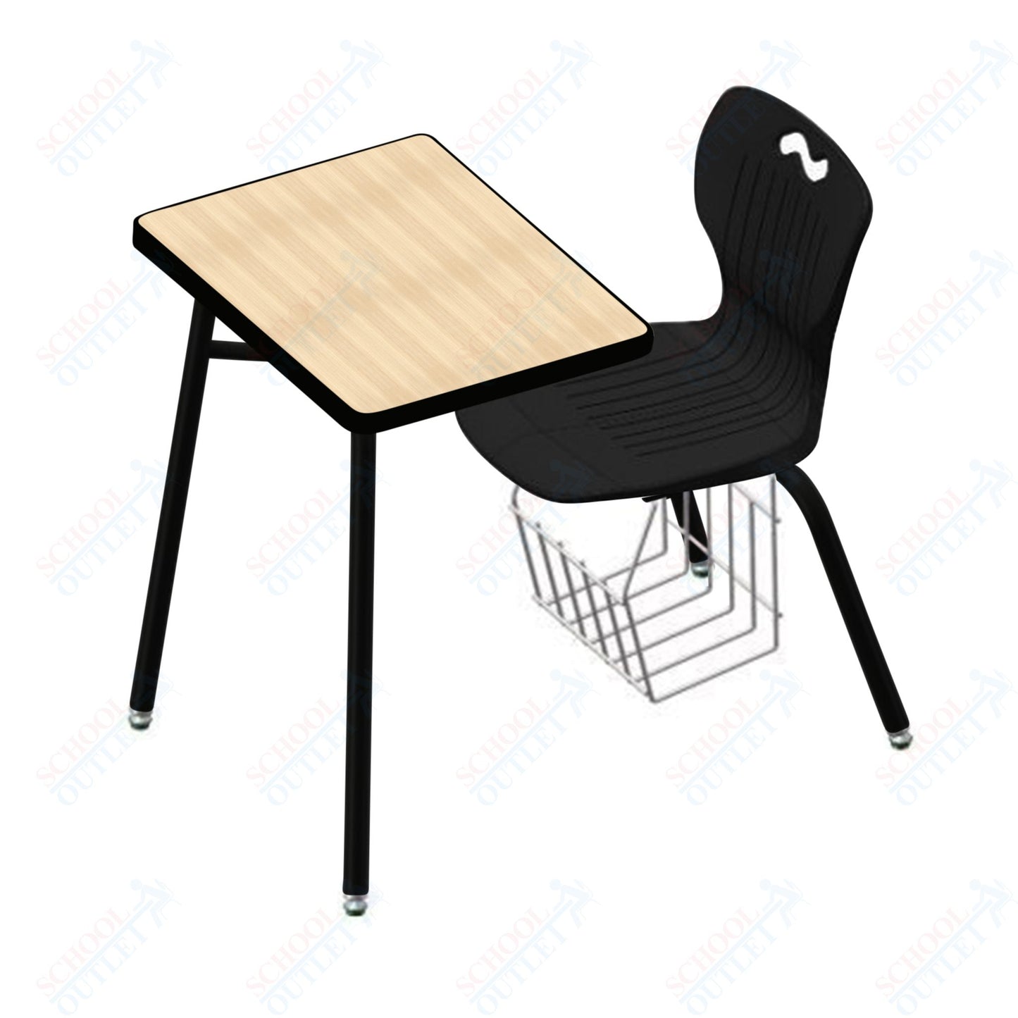 USA Capitol Ntersect 16" Seat Height Combination Desk with Book Basket and HPL Top (N916HPCL)