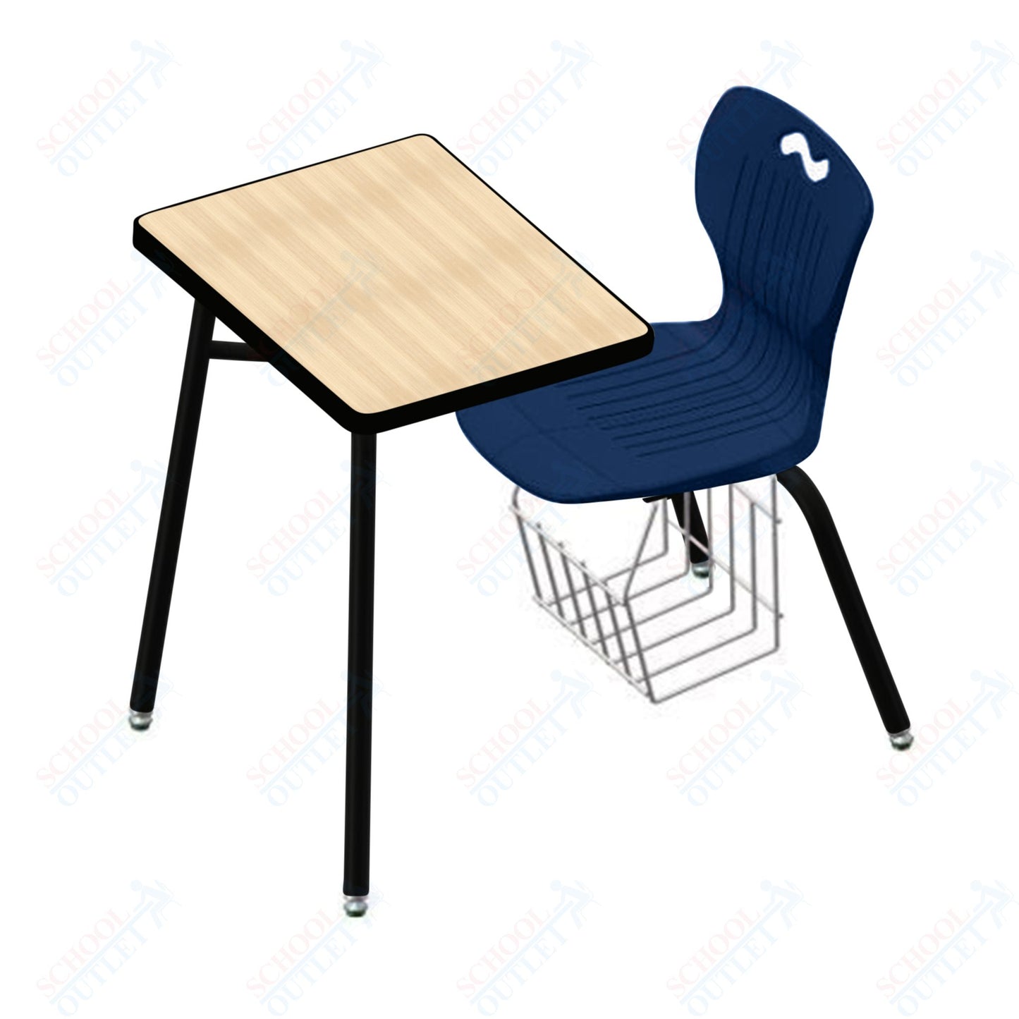 USA Capitol Ntersect 16" Seat Height Combination Desk with Book Basket and HPL Top (N916HPCL)