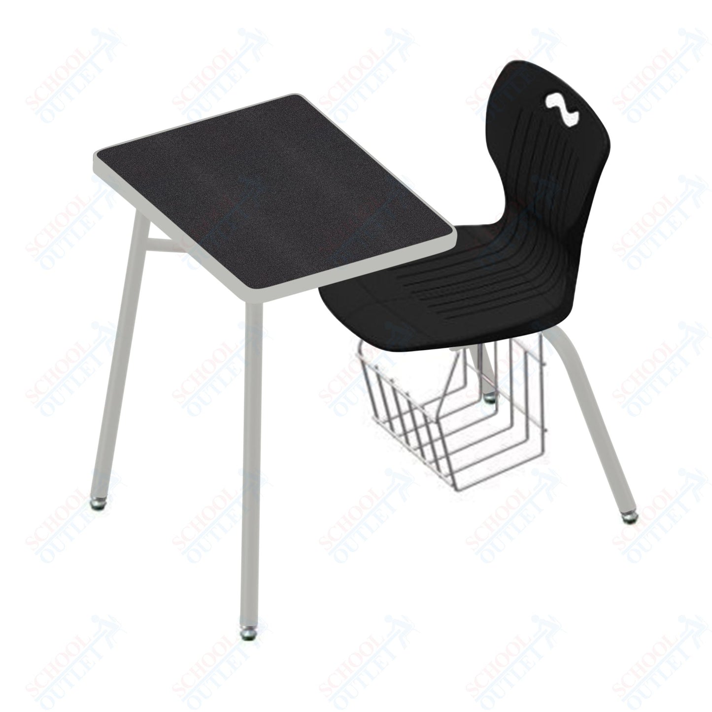 USA Capitol Ntersect 16" Seat Height Combination Desk with Book Basket and HPL Top (N916HPCL)