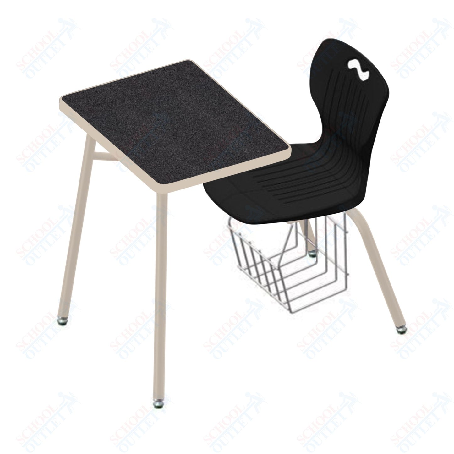 USA Capitol Ntersect 16" Seat Height Combination Desk with Book Basket and HPL Top (N916HPCL)