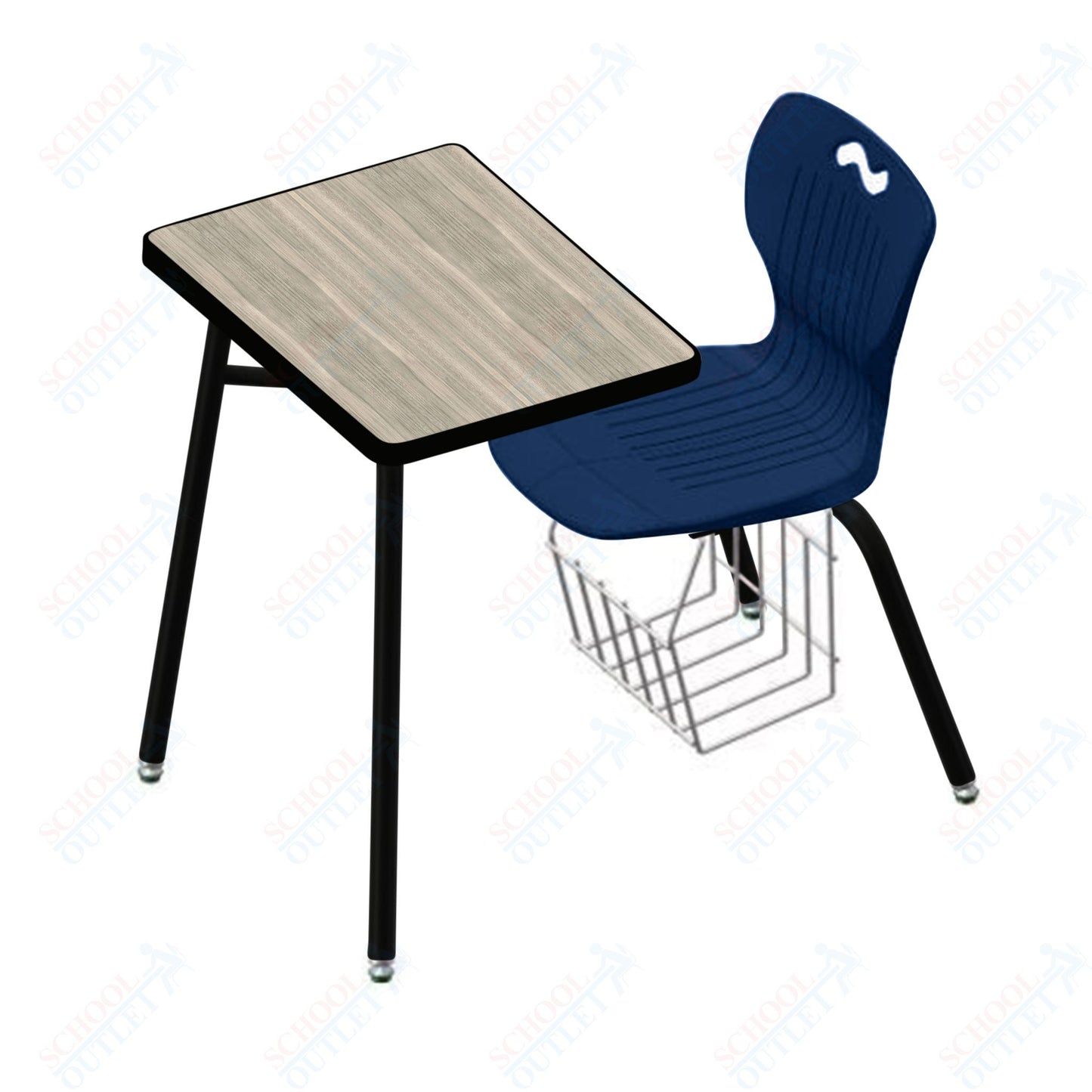 USA Capitol Ntersect 16" Seat Height Combination Desk with Book Basket and HPL Top (N916HPCL)