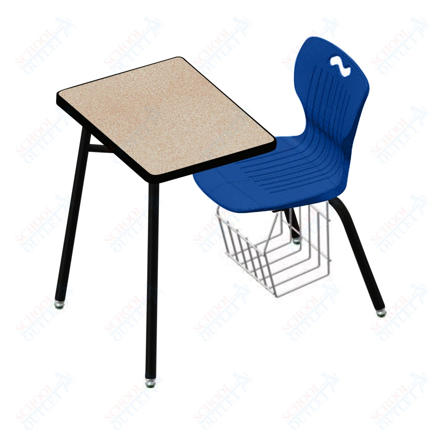 USA Capitol Ntersect 16" Seat Height Combination Desk with Book Basket and HPL Top (N916HPCL)