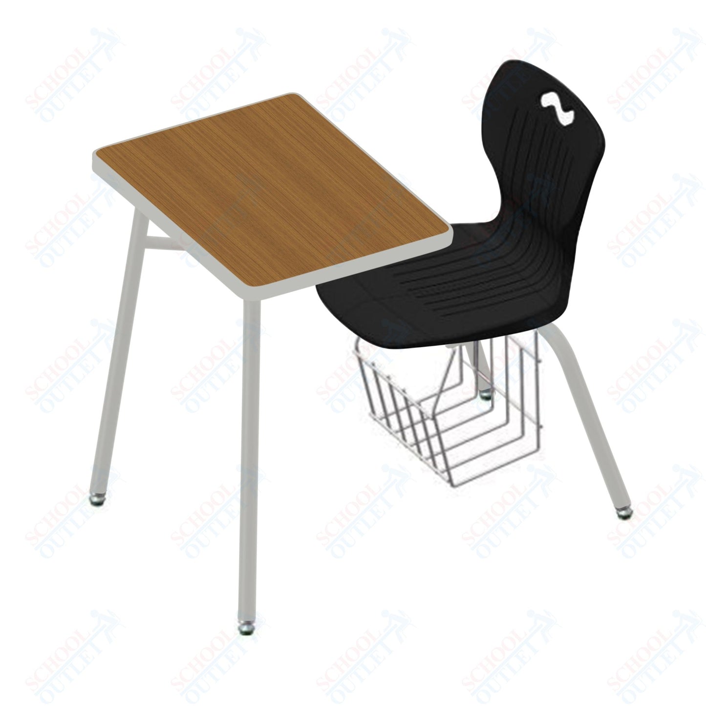 USA Capitol Ntersect 16" Seat Height Combination Desk with Book Basket and HPL Top (N916HPCL)