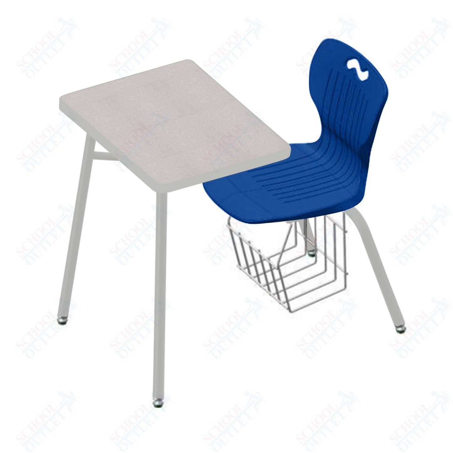 USA Capitol Ntersect 16" Seat Height Combination Desk with Book Basket and HPL Top (N916HPCL)