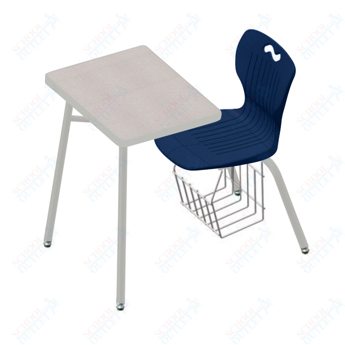 USA Capitol Ntersect 16" Seat Height Combination Desk with Book Basket and HPL Top (N916HPCL)