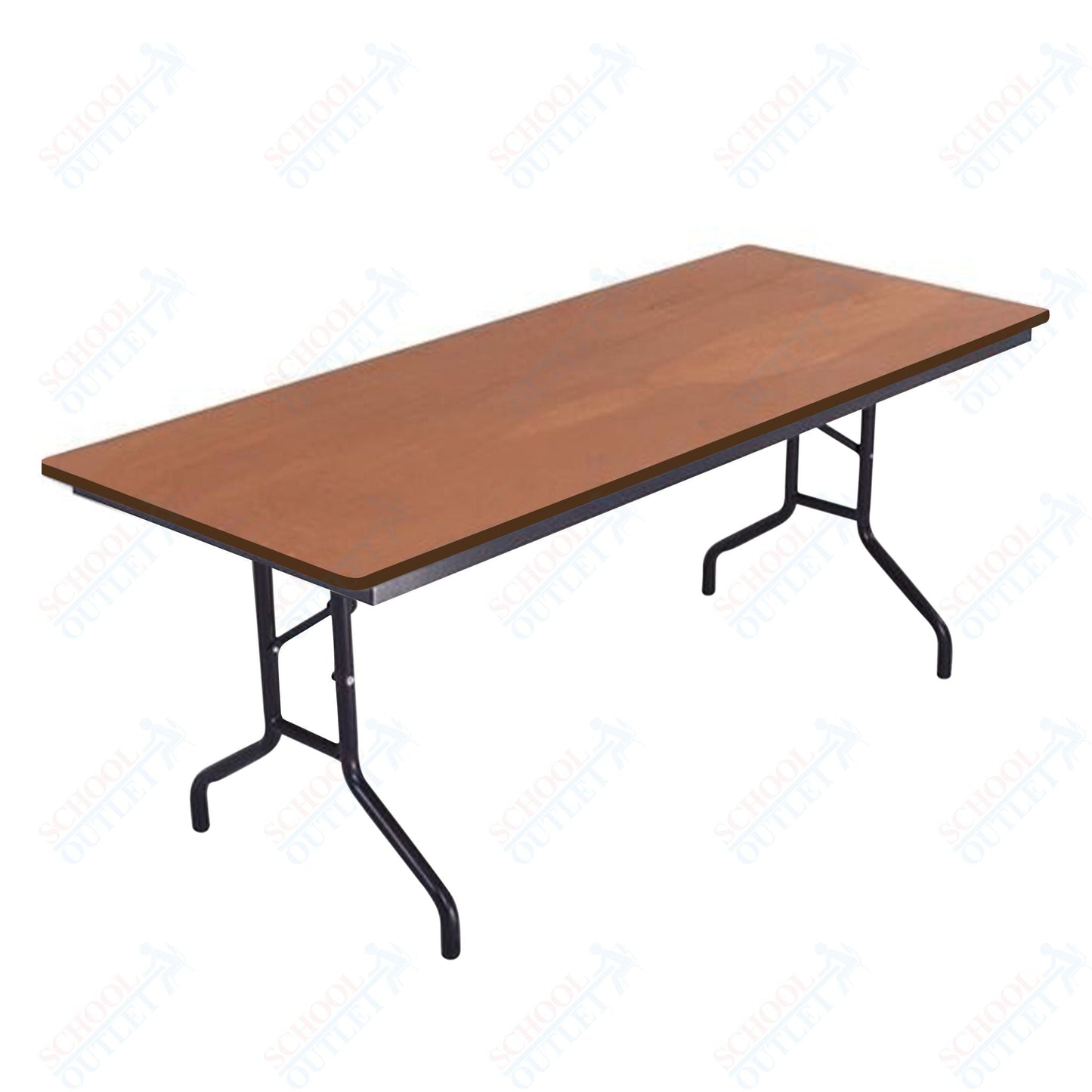 AmTab Folding Table - Plywood Stained and Sealed - Vinyl T - Molding Edge - 30"W x 96"L x 29"H (AmTab AMT - 308PM) - SchoolOutlet