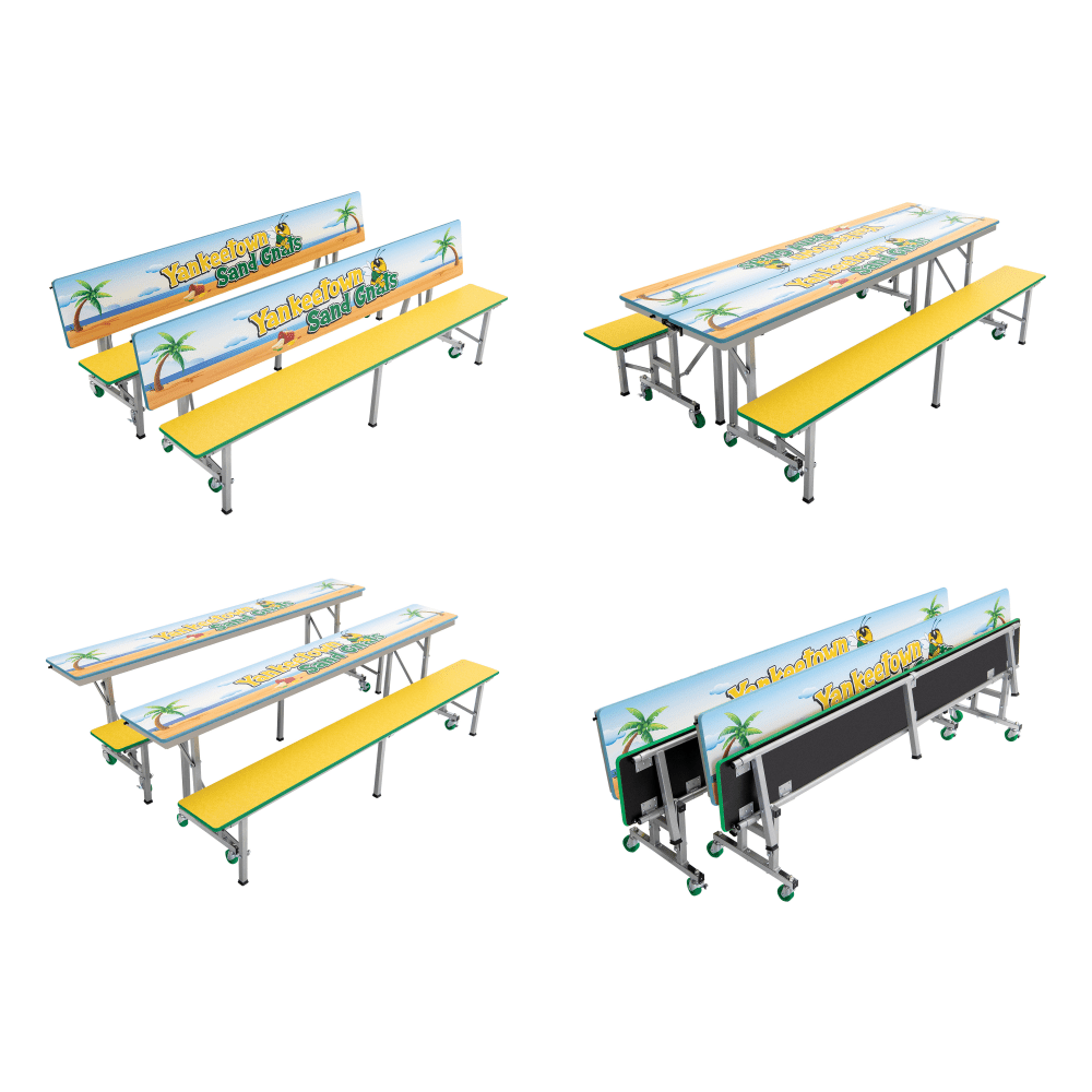 AmTab All - In - One Mobile Convertible Bench - 96"L (AmTab AMT - ACB8) - SchoolOutlet