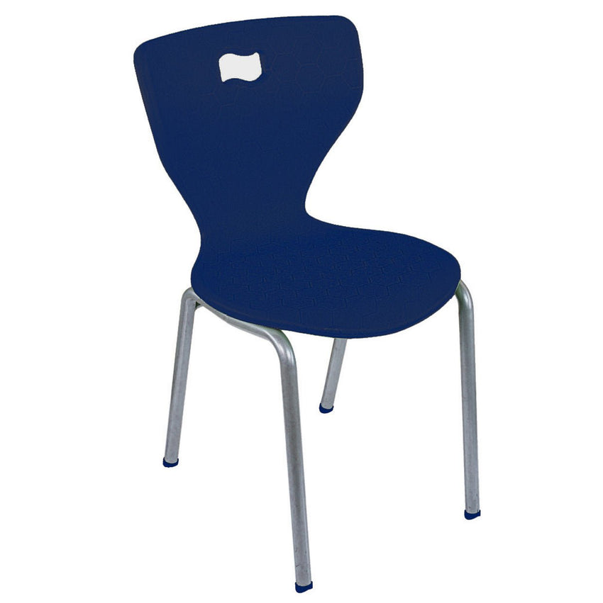 Dark Blue 4-Leg School Chair