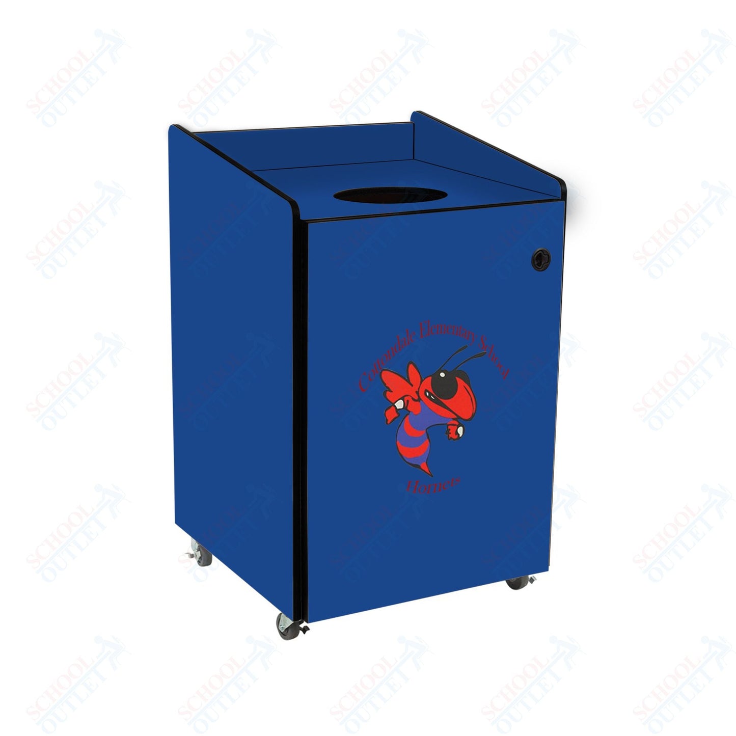 AmTab Heavy - Duty Waste Receptacle - Applicable for 32 Gallon Cans and Drums - 33"W x 32"L x 42"H (AMT - HDWR32) - SchoolOutlet