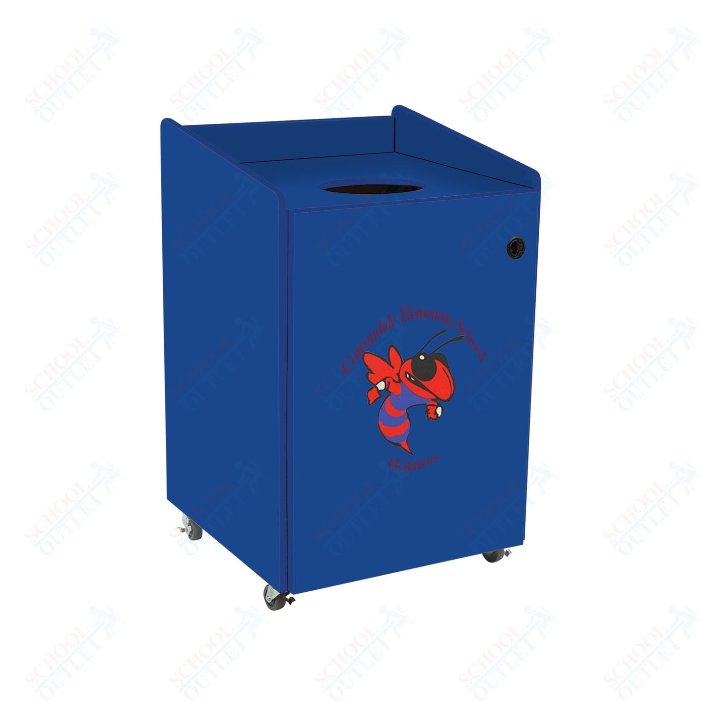 AmTab Heavy - Duty Waste Receptacle - Applicable for 32 Gallon Cans and Drums - 33"W x 32"L x 42"H (AMT - HDWR32) - SchoolOutlet