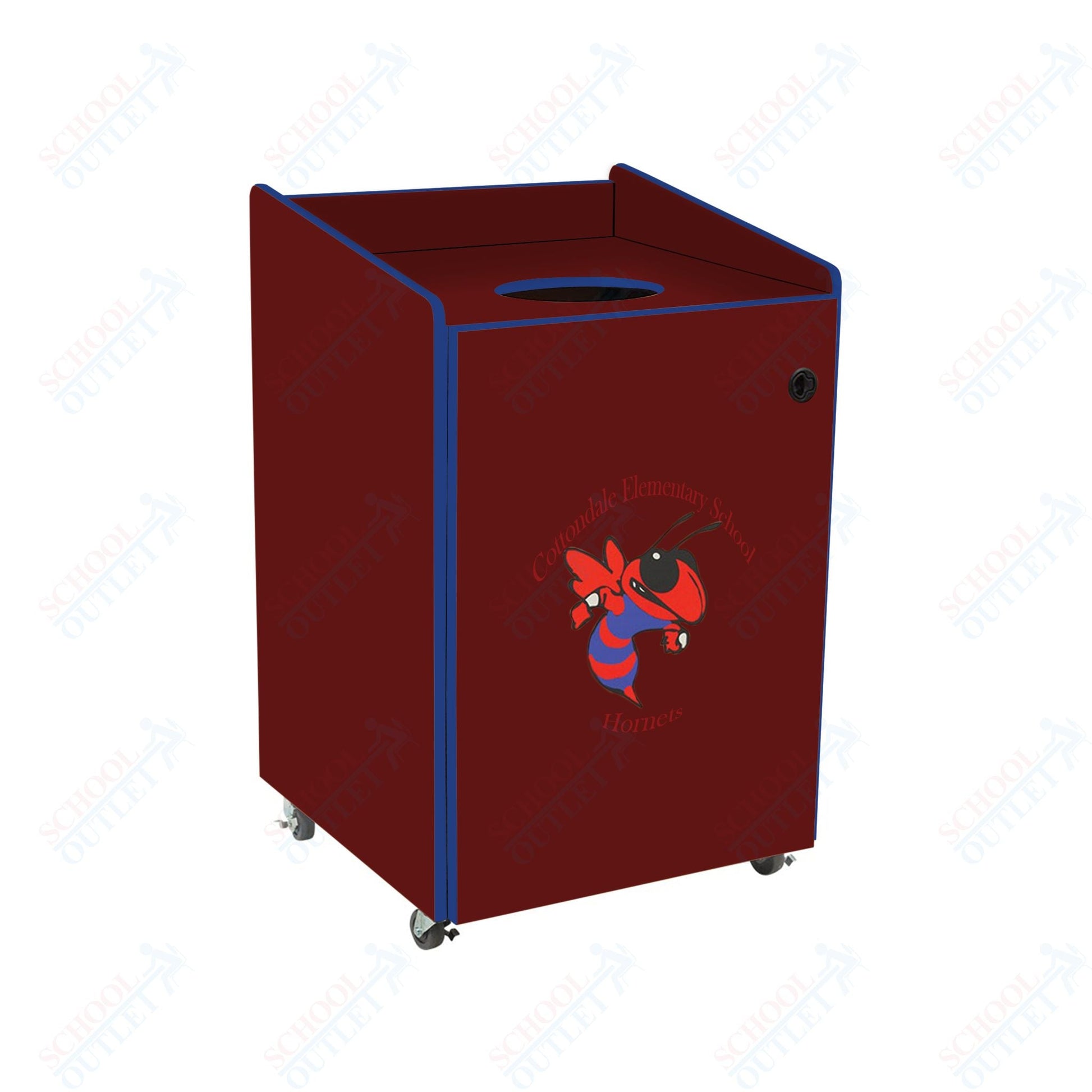 AmTab Heavy - Duty Waste Receptacle - Applicable for 32 Gallon Cans and Drums - 33"W x 32"L x 42"H (AMT - HDWR32) - SchoolOutlet