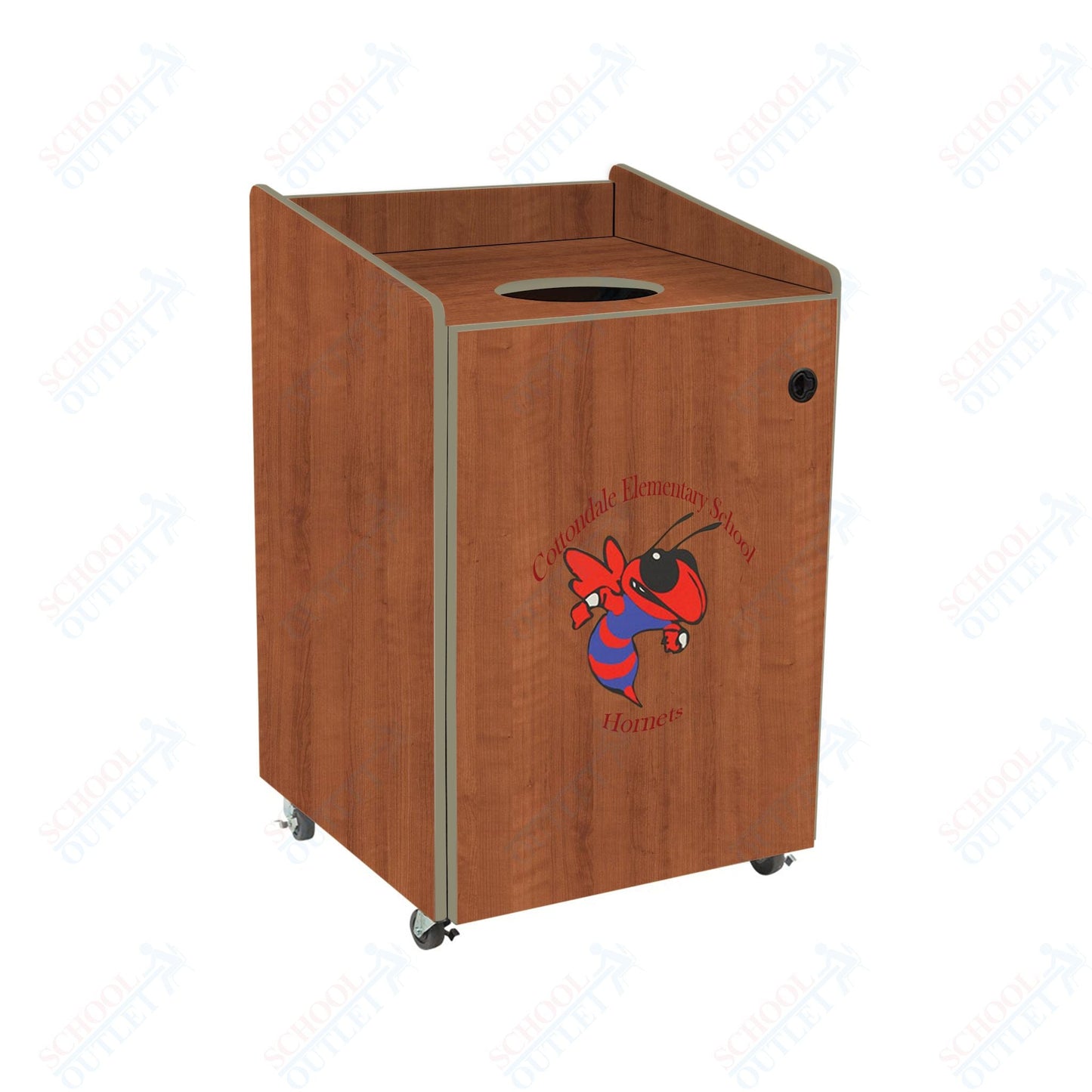 AmTab Heavy - Duty Waste Receptacle - Applicable for 32 Gallon Cans and Drums - 33"W x 32"L x 42"H (AMT - HDWR32) - SchoolOutlet