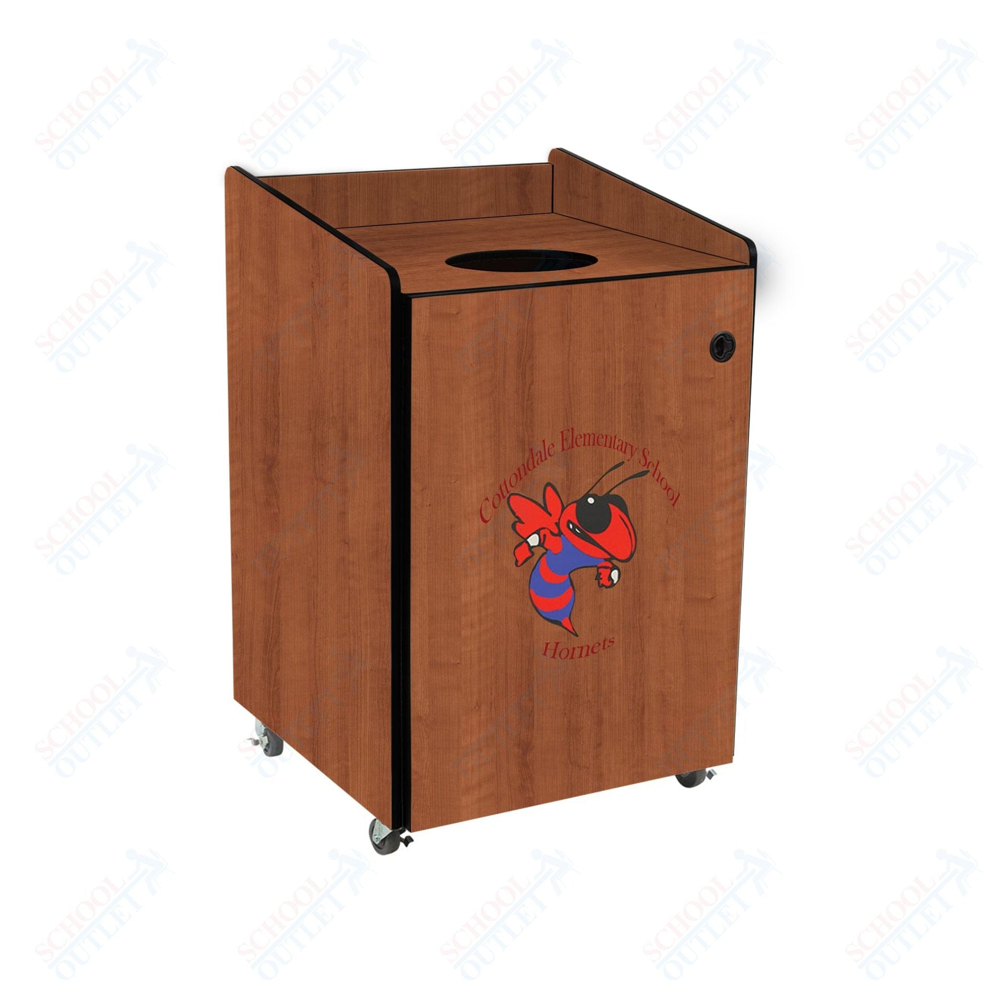 AmTab Heavy - Duty Waste Receptacle - Applicable for 32 Gallon Cans and Drums - 33"W x 32"L x 42"H (AMT - HDWR32) - SchoolOutlet