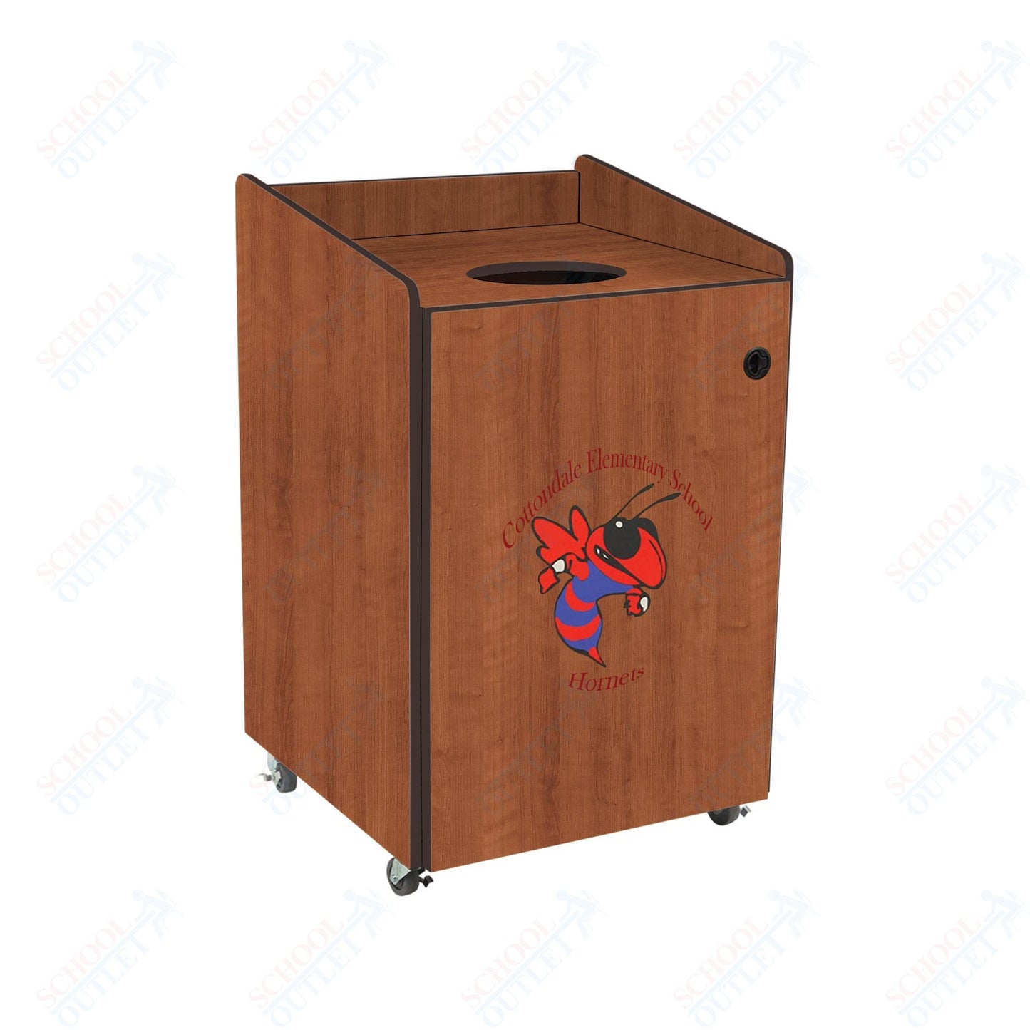 AmTab Heavy - Duty Waste Receptacle - Applicable for 32 Gallon Cans and Drums - 33"W x 32"L x 42"H (AMT - HDWR32) - SchoolOutlet