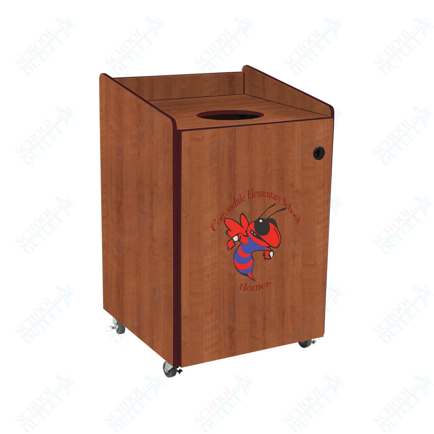 AmTab Heavy - Duty Waste Receptacle - Applicable for 32 Gallon Cans and Drums - 33"W x 32"L x 42"H (AMT - HDWR32) - SchoolOutlet