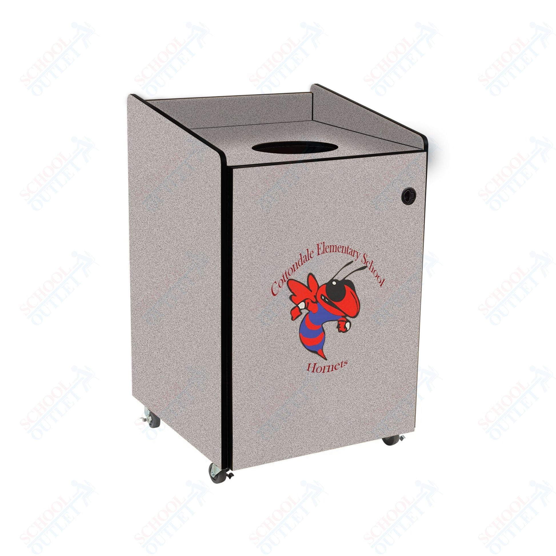 AmTab Heavy - Duty Waste Receptacle - Applicable for 32 Gallon Cans and Drums - 33"W x 32"L x 42"H (AMT - HDWR32) - SchoolOutlet