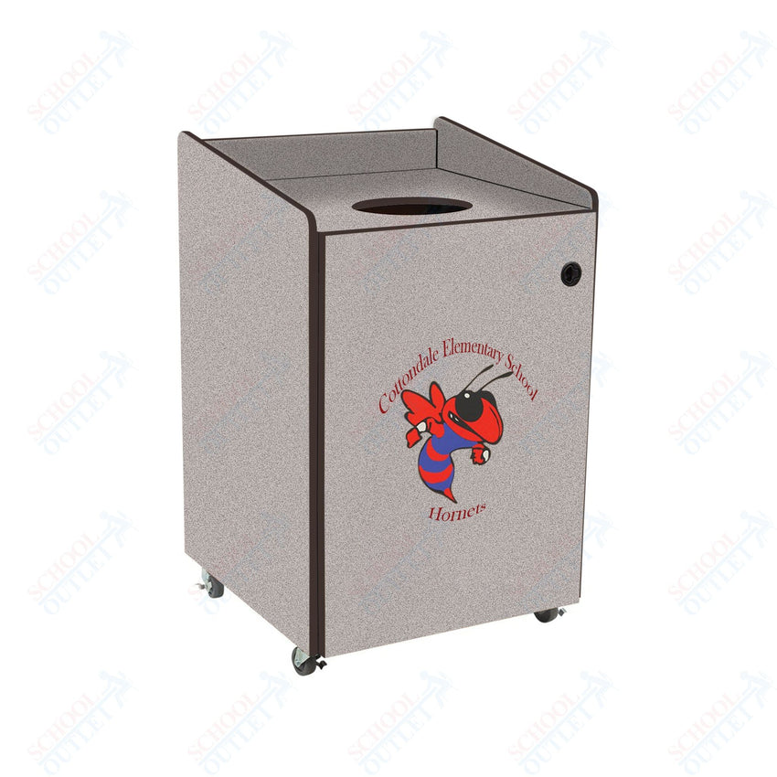 AmTab Heavy - Duty Waste Receptacle - Applicable for 32 Gallon Cans and Drums - 33"W x 32"L x 42"H (AMT - HDWR32) - SchoolOutlet