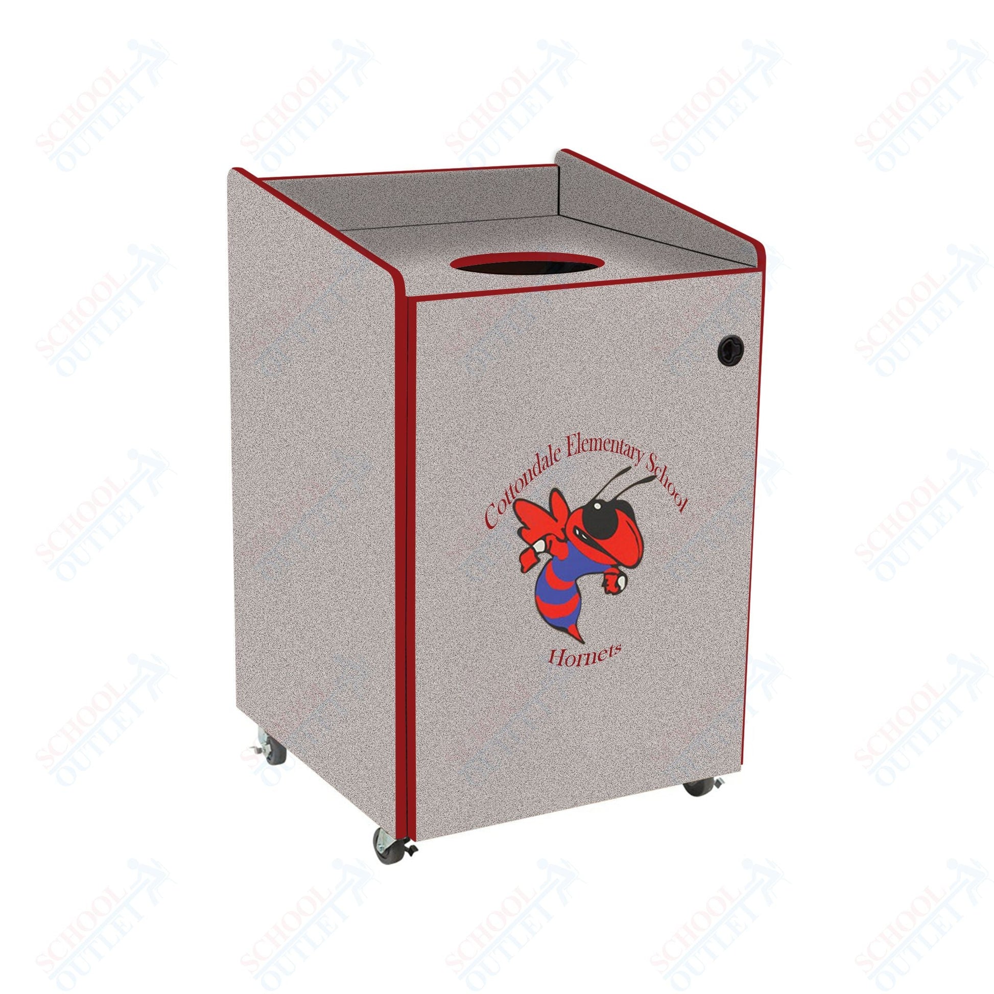 AmTab Heavy - Duty Waste Receptacle - Applicable for 32 Gallon Cans and Drums - 33"W x 32"L x 42"H (AMT - HDWR32) - SchoolOutlet