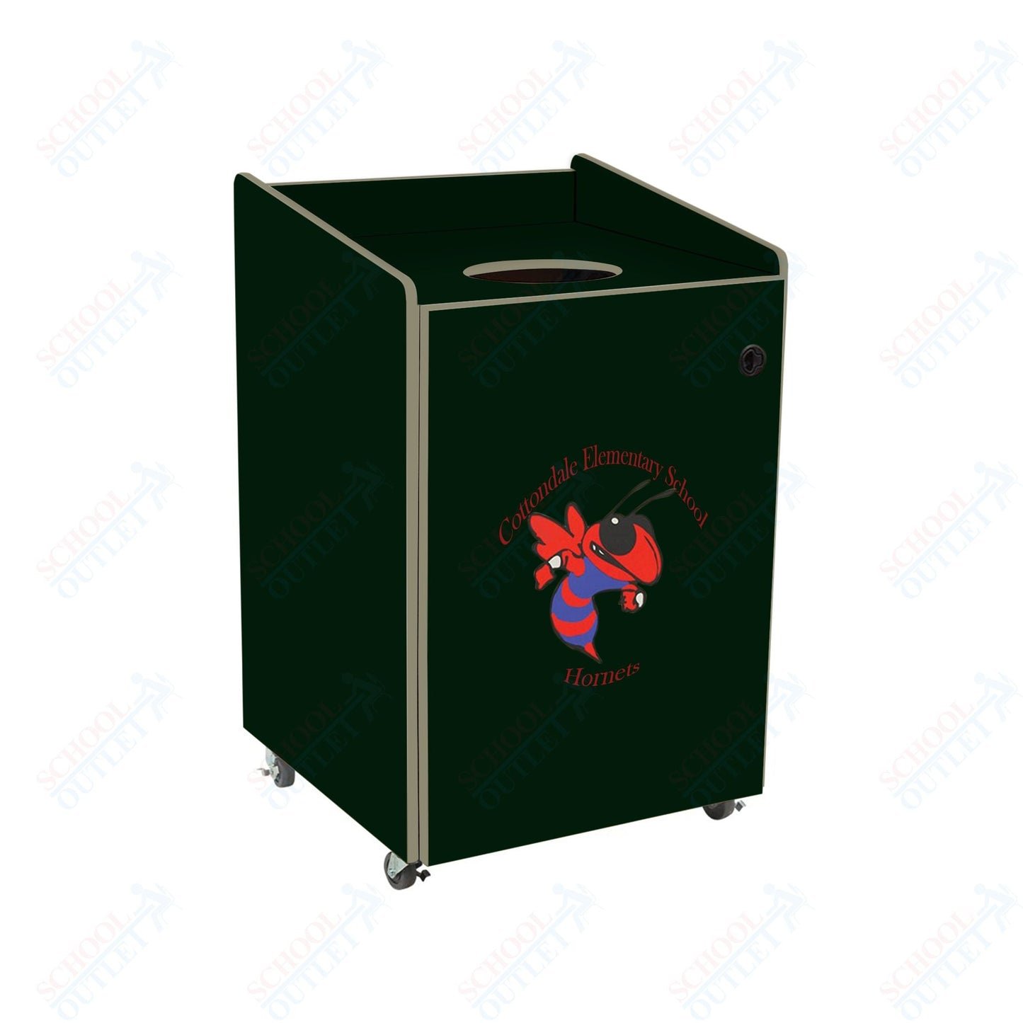 AmTab Heavy - Duty Waste Receptacle - Applicable for 32 Gallon Cans and Drums - 33"W x 32"L x 42"H (AMT - HDWR32) - SchoolOutlet