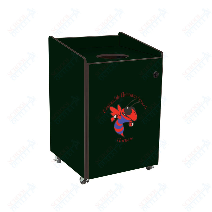 AmTab Heavy - Duty Waste Receptacle - Applicable for 32 Gallon Cans and Drums - 33"W x 32"L x 42"H (AMT - HDWR32) - SchoolOutlet