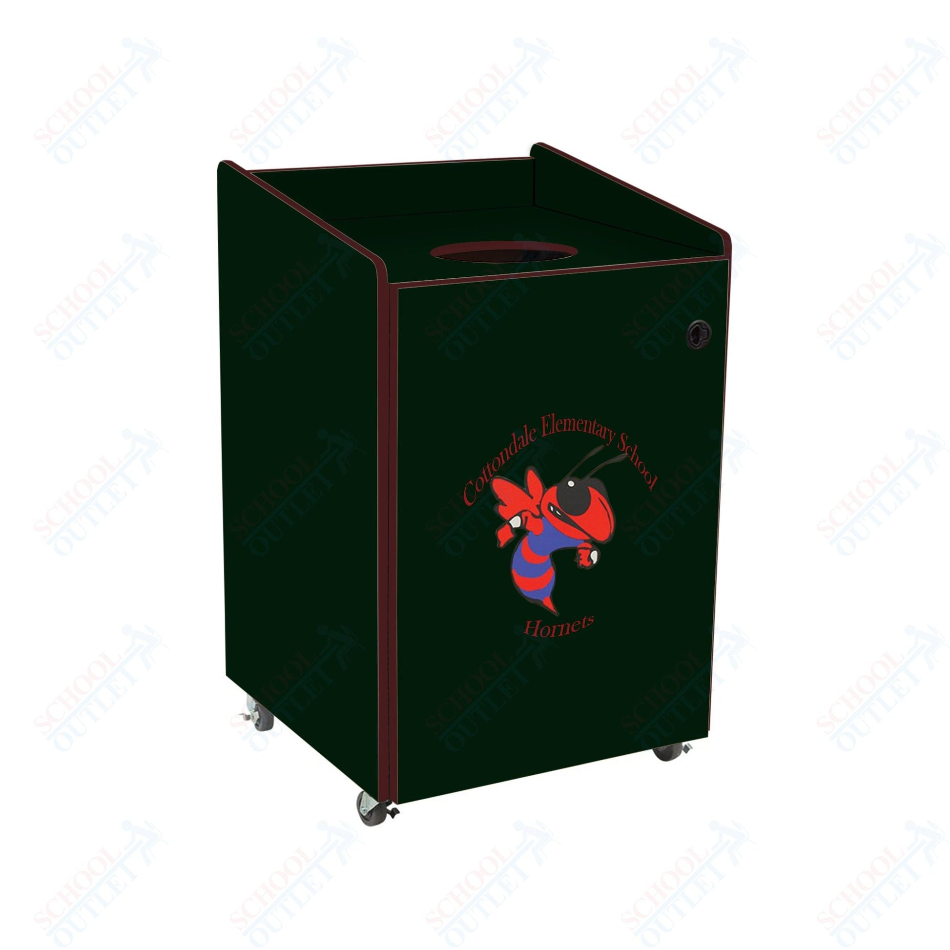 AmTab Heavy - Duty Waste Receptacle - Applicable for 32 Gallon Cans and Drums - 33"W x 32"L x 42"H (AMT - HDWR32) - SchoolOutlet